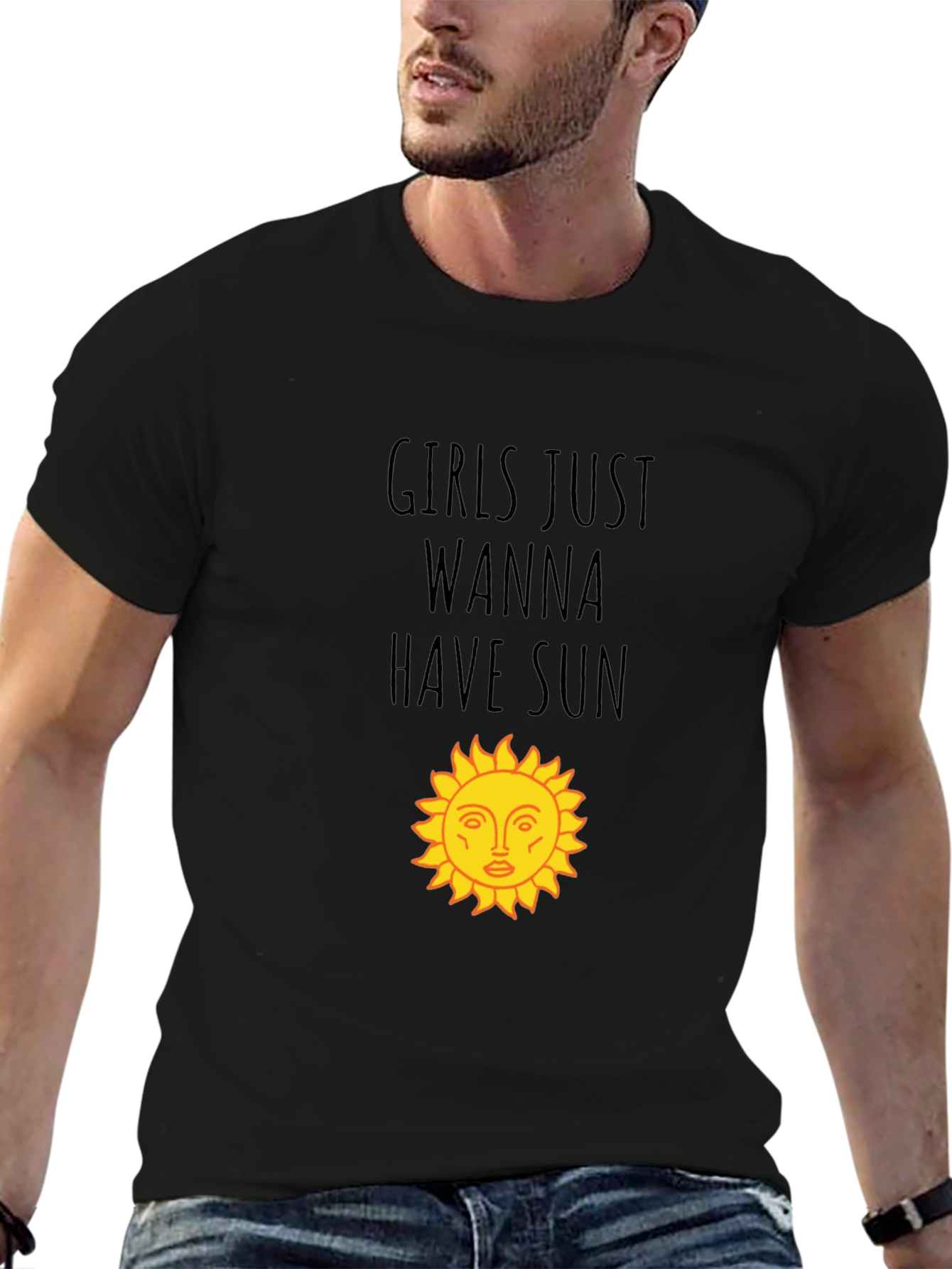 Girls Just Wanna Have Sun Black T-Shirt