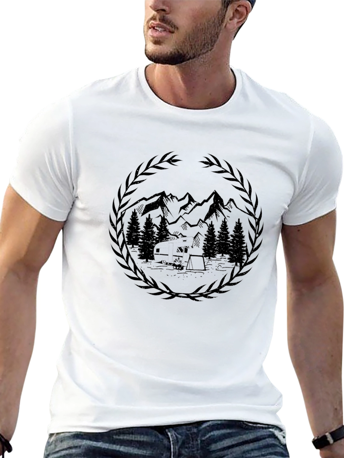 Natures Embrace Tee - Black Graphic T-Shirt
