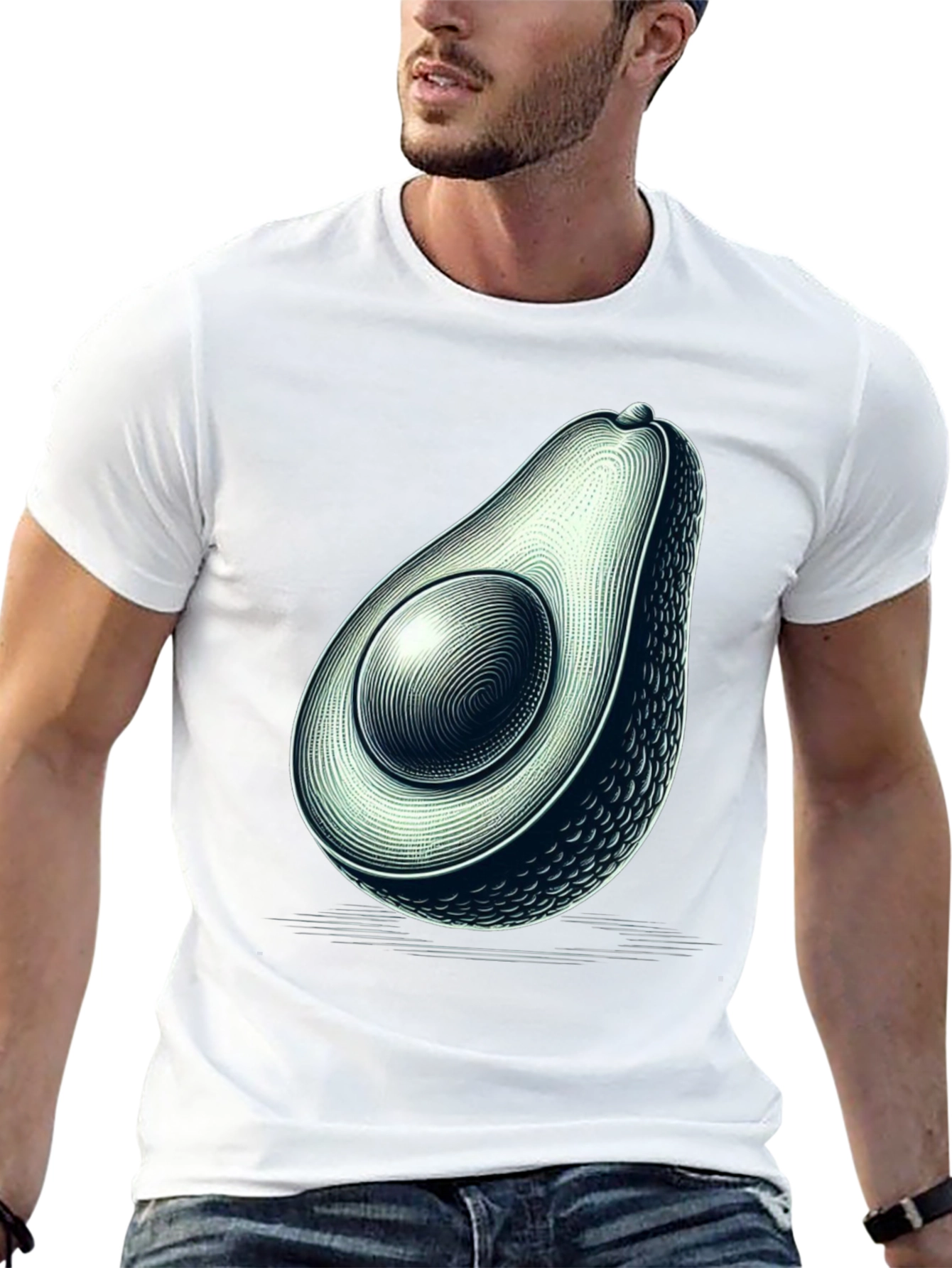 Avocado Graphic Black T-Shirt