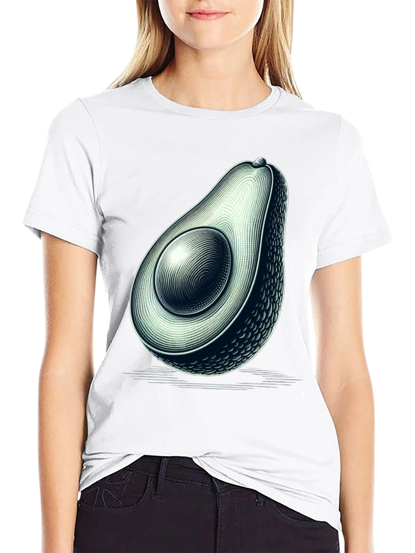 Avocado Graphic Black T-Shirt