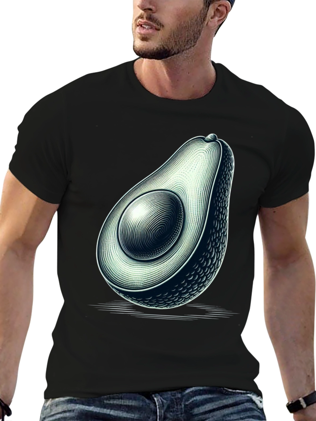 Avocado Graphic Black T-Shirt