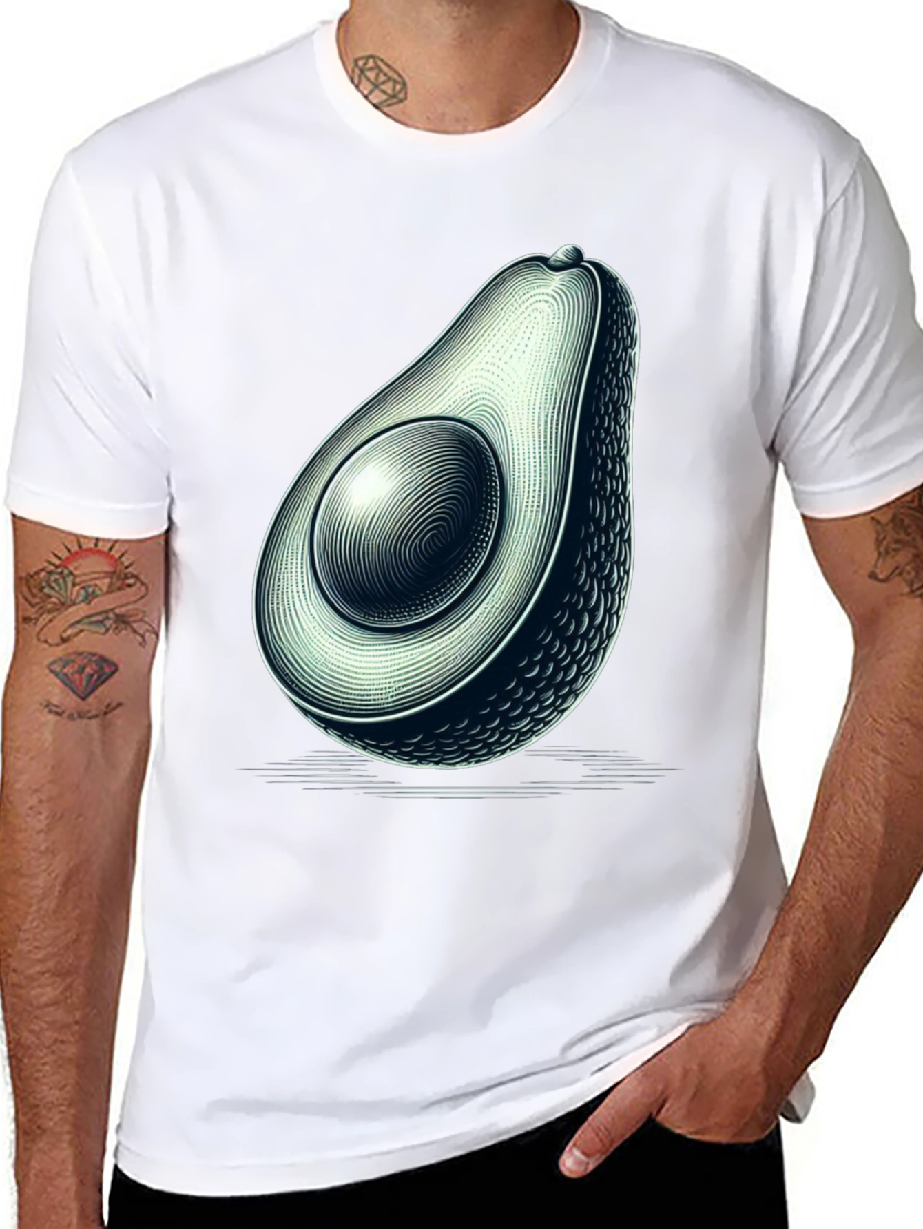 Avocado Graphic Black T-Shirt