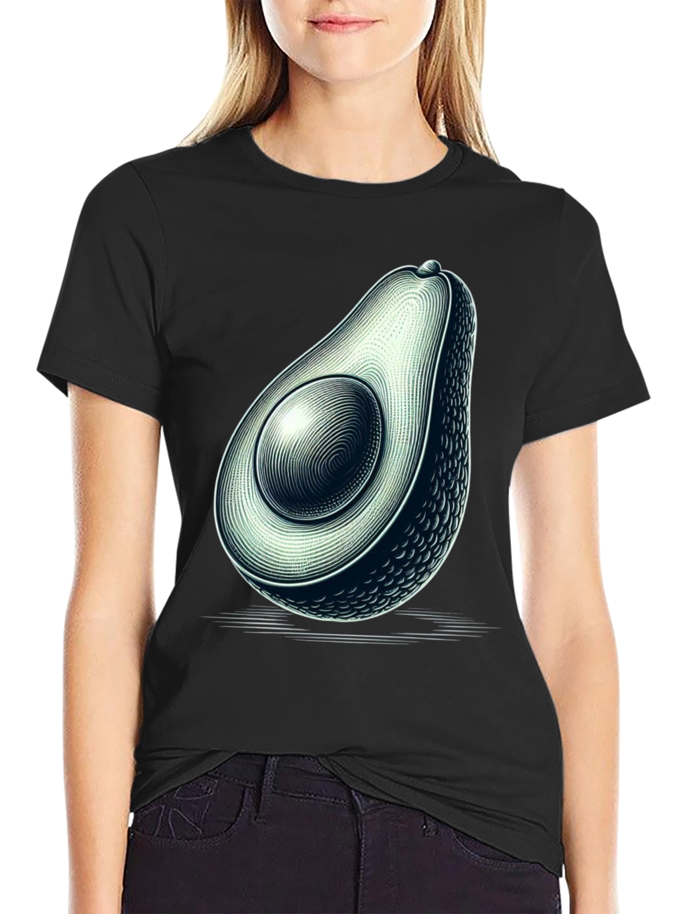 Avocado Graphic Black T-Shirt