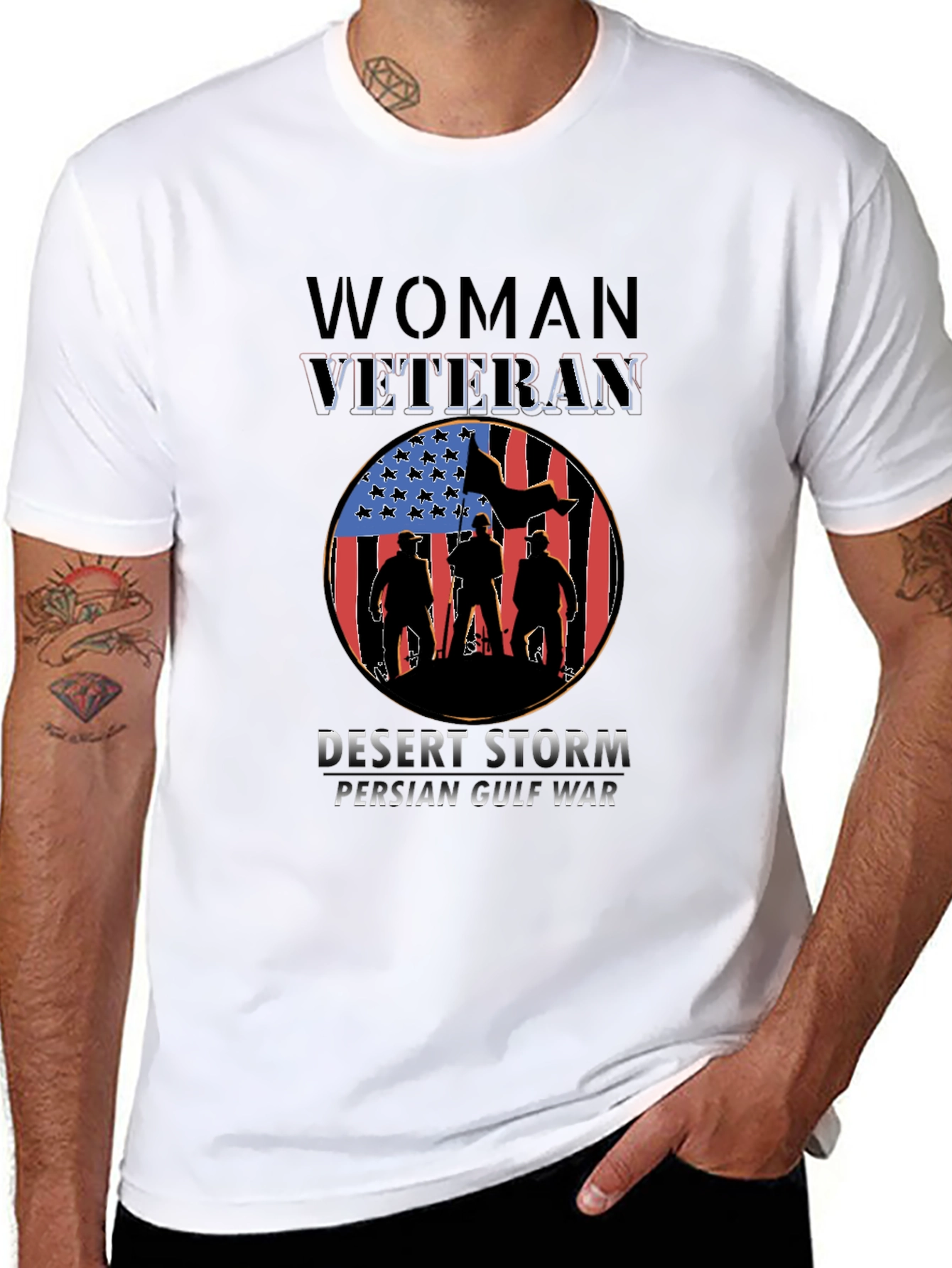 Woman Veteran Desert Storm Persian Gulf War T-Shirt