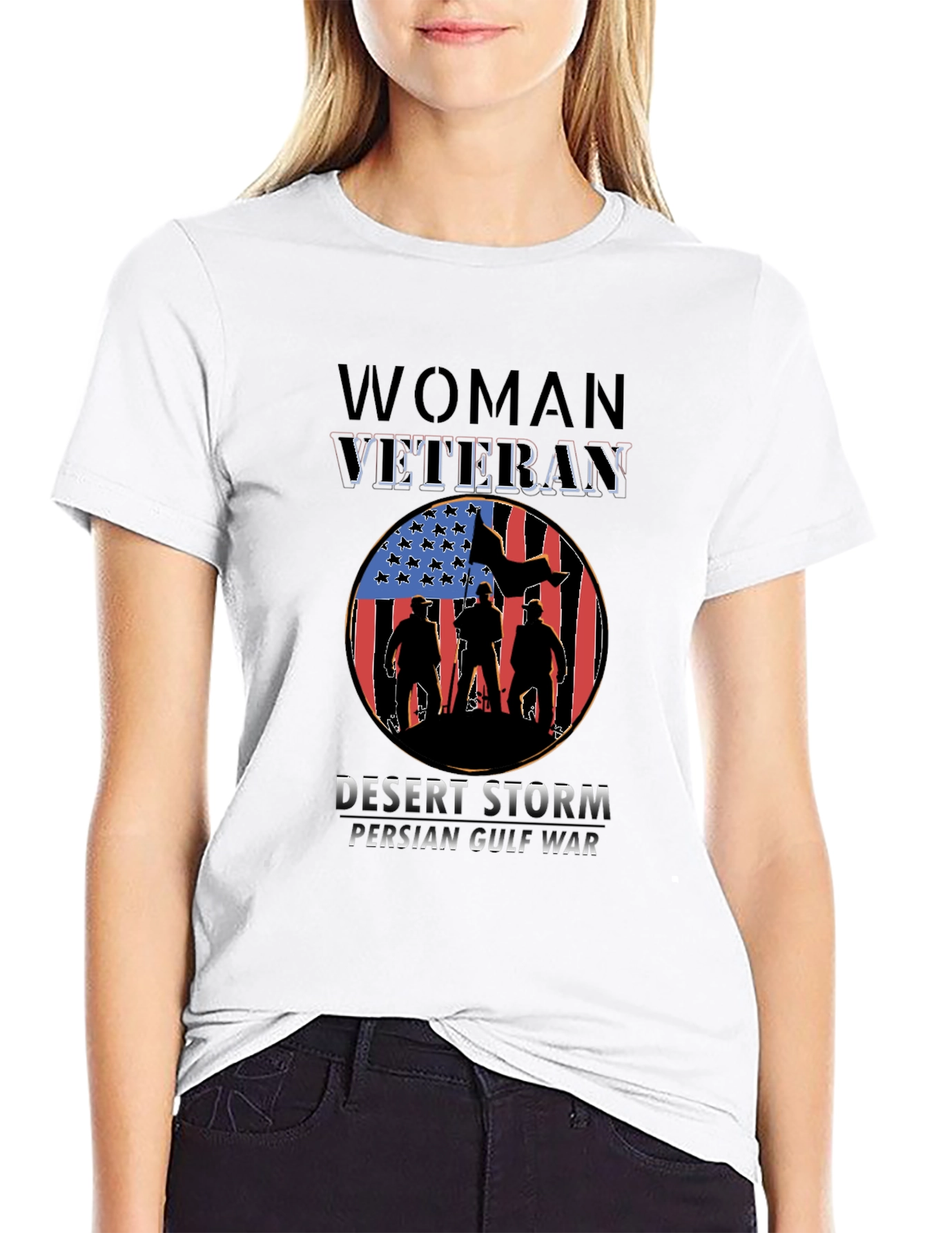 Woman Veteran Desert Storm Persian Gulf War T-Shirt