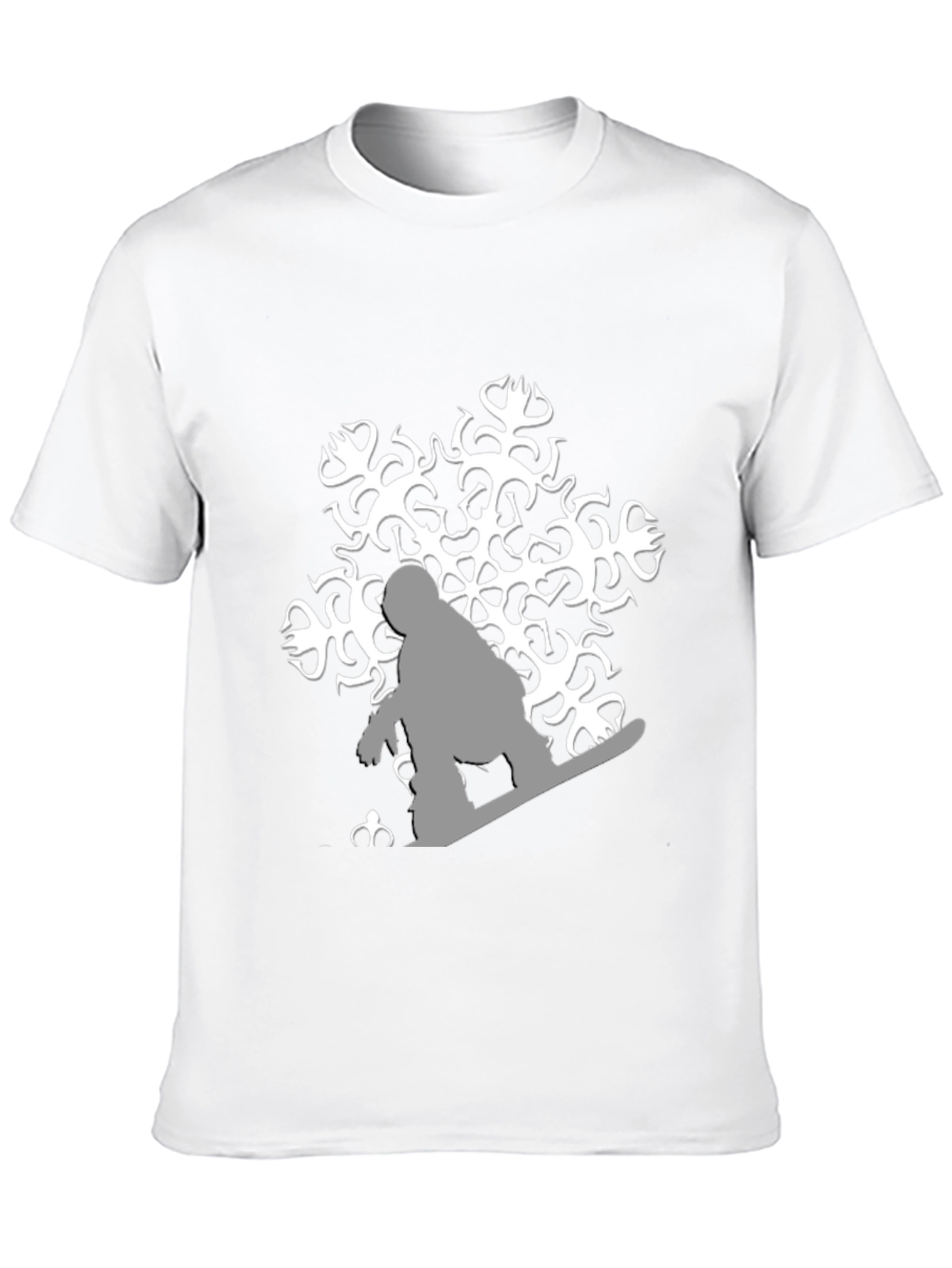 Snowflake Snowboarder Graphic Tee - Black Cotton Shirt
