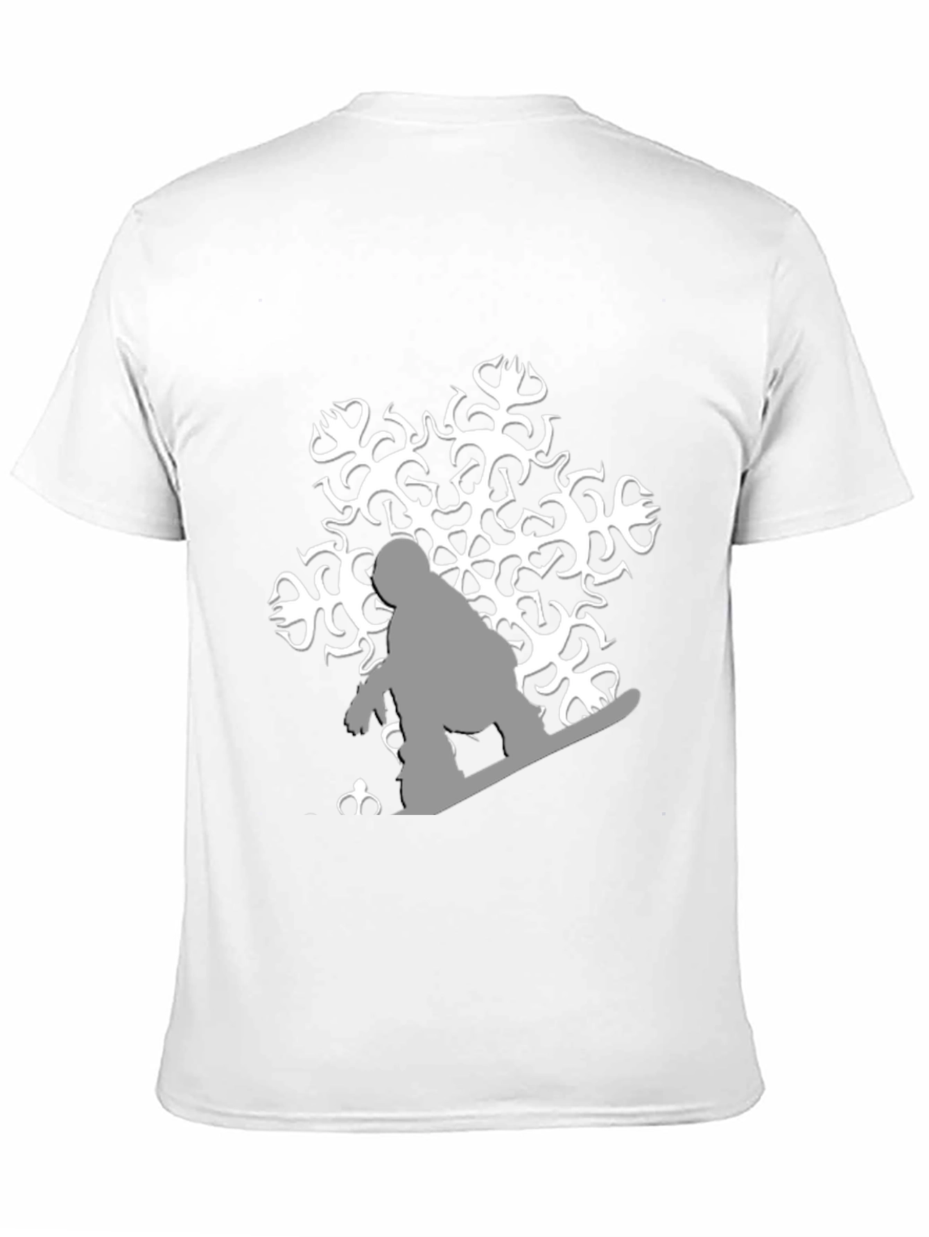 Snowflake Snowboarder Graphic Tee - Black Cotton Shirt