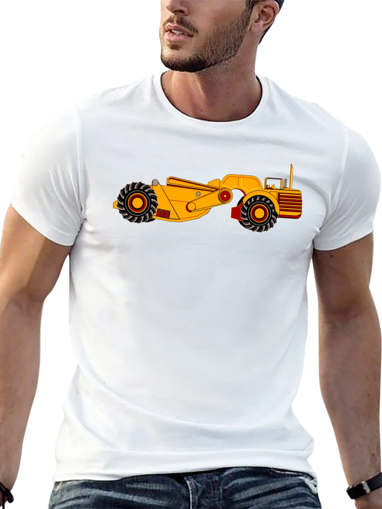 Cool Construction Vehicle Graphic Tee - Black