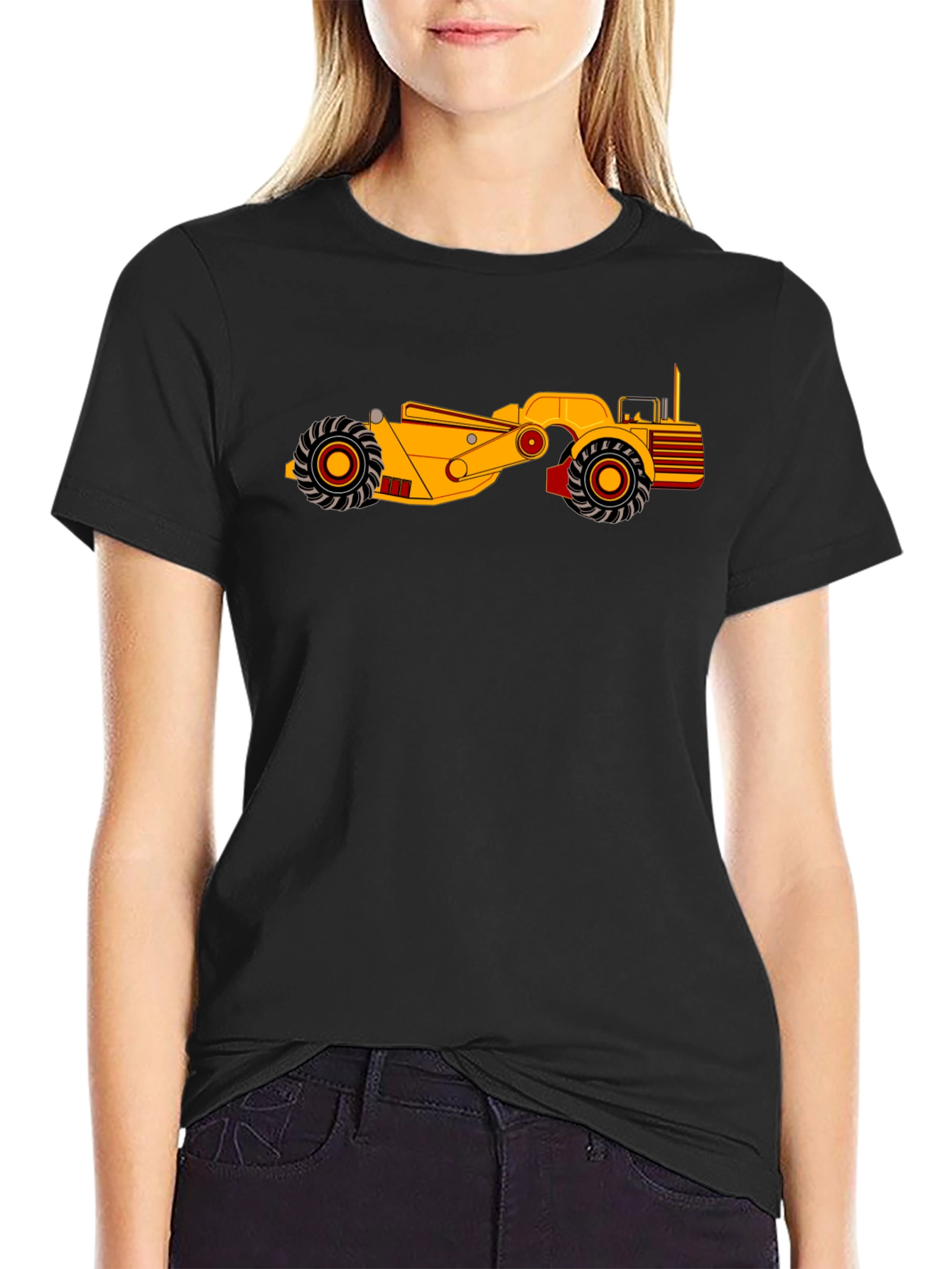 Cool Construction Vehicle Graphic Tee - Black