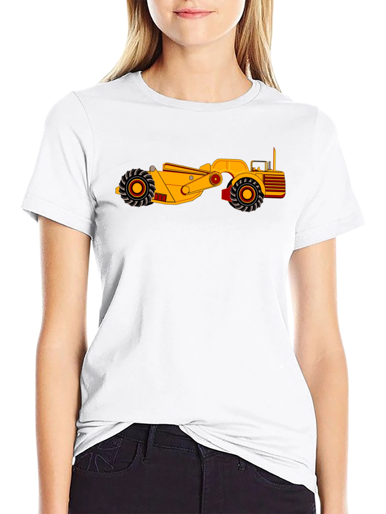 Cool Construction Vehicle Graphic Tee - Black