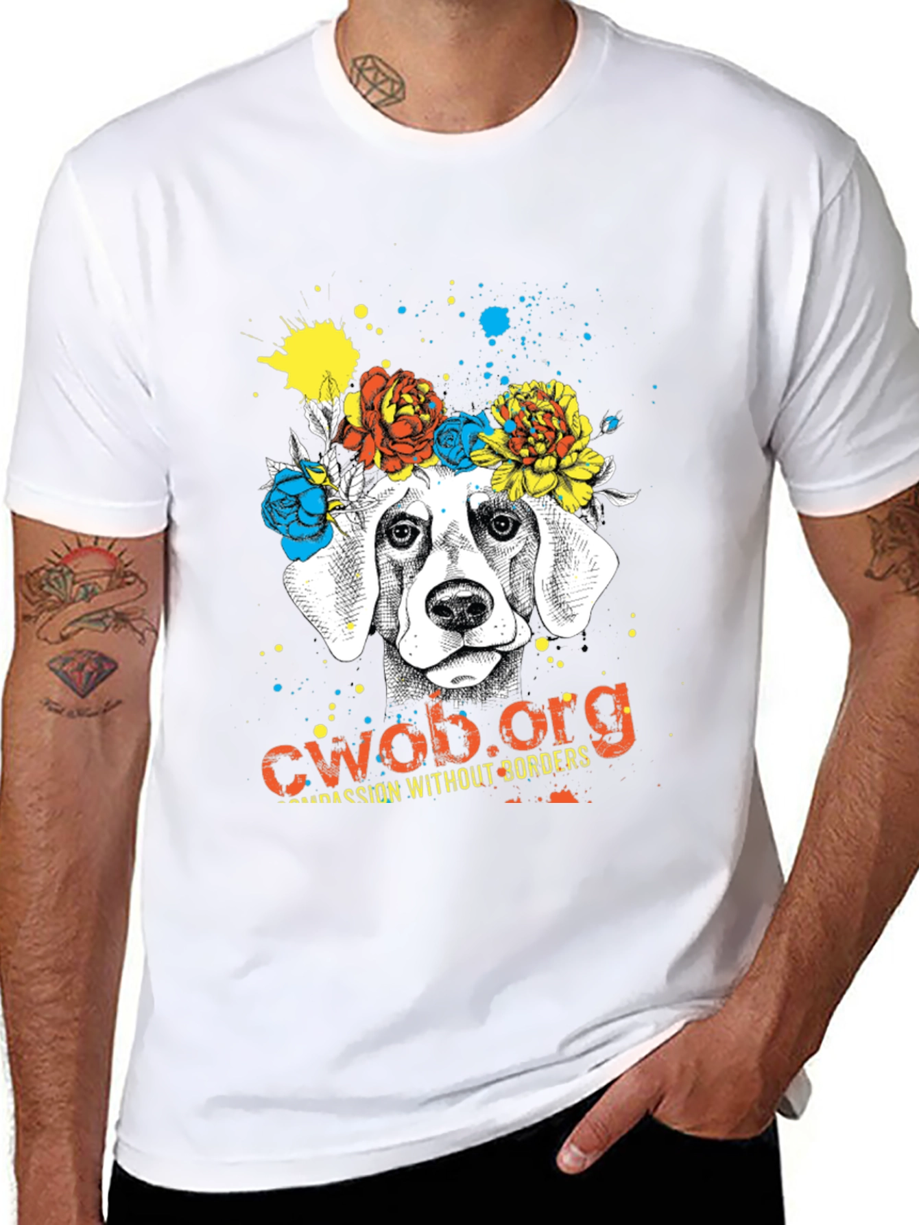 Dog with Flower Crown T-Shirt - CWOB.org