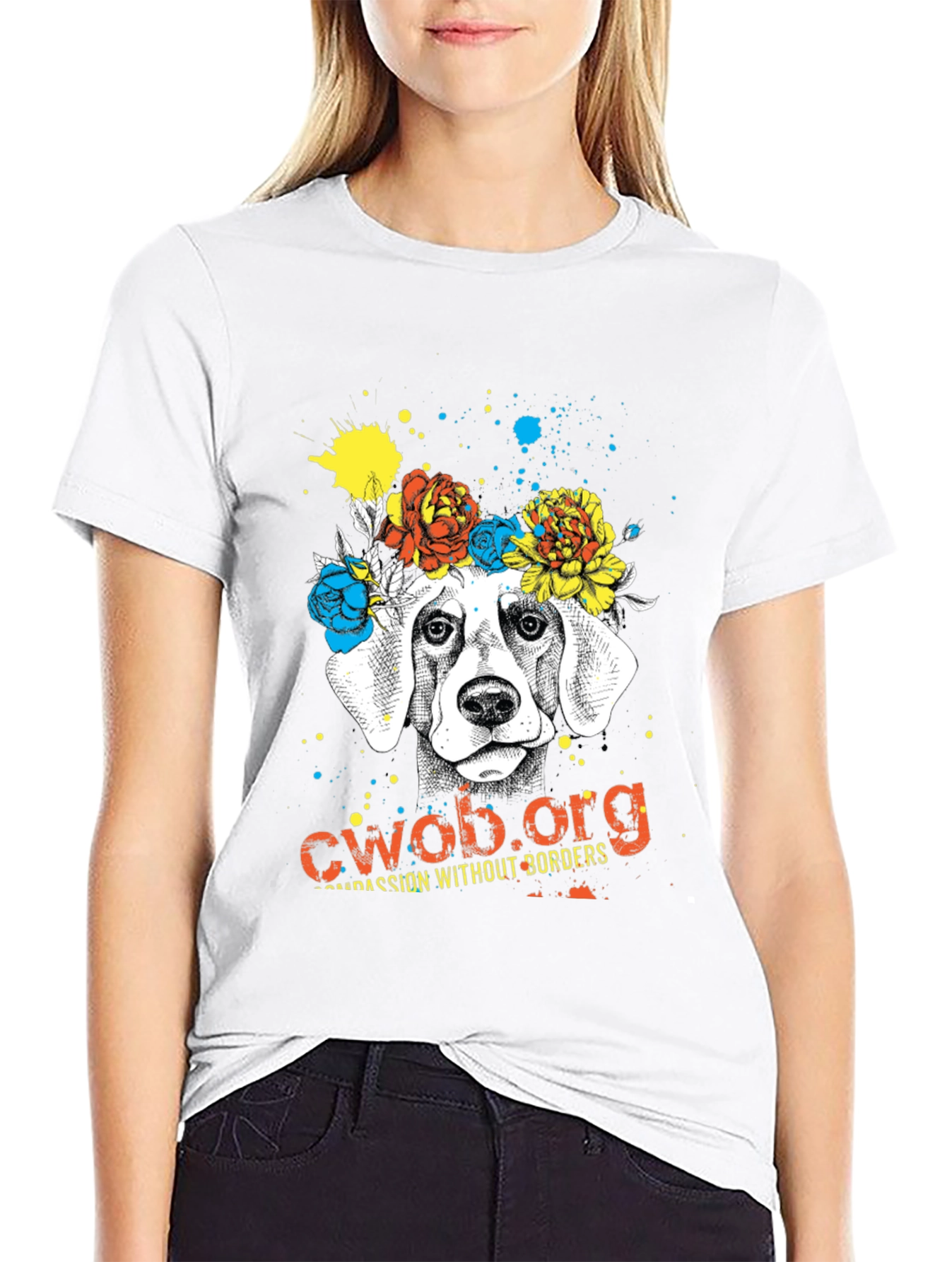 Dog with Flower Crown T-Shirt - CWOB.org