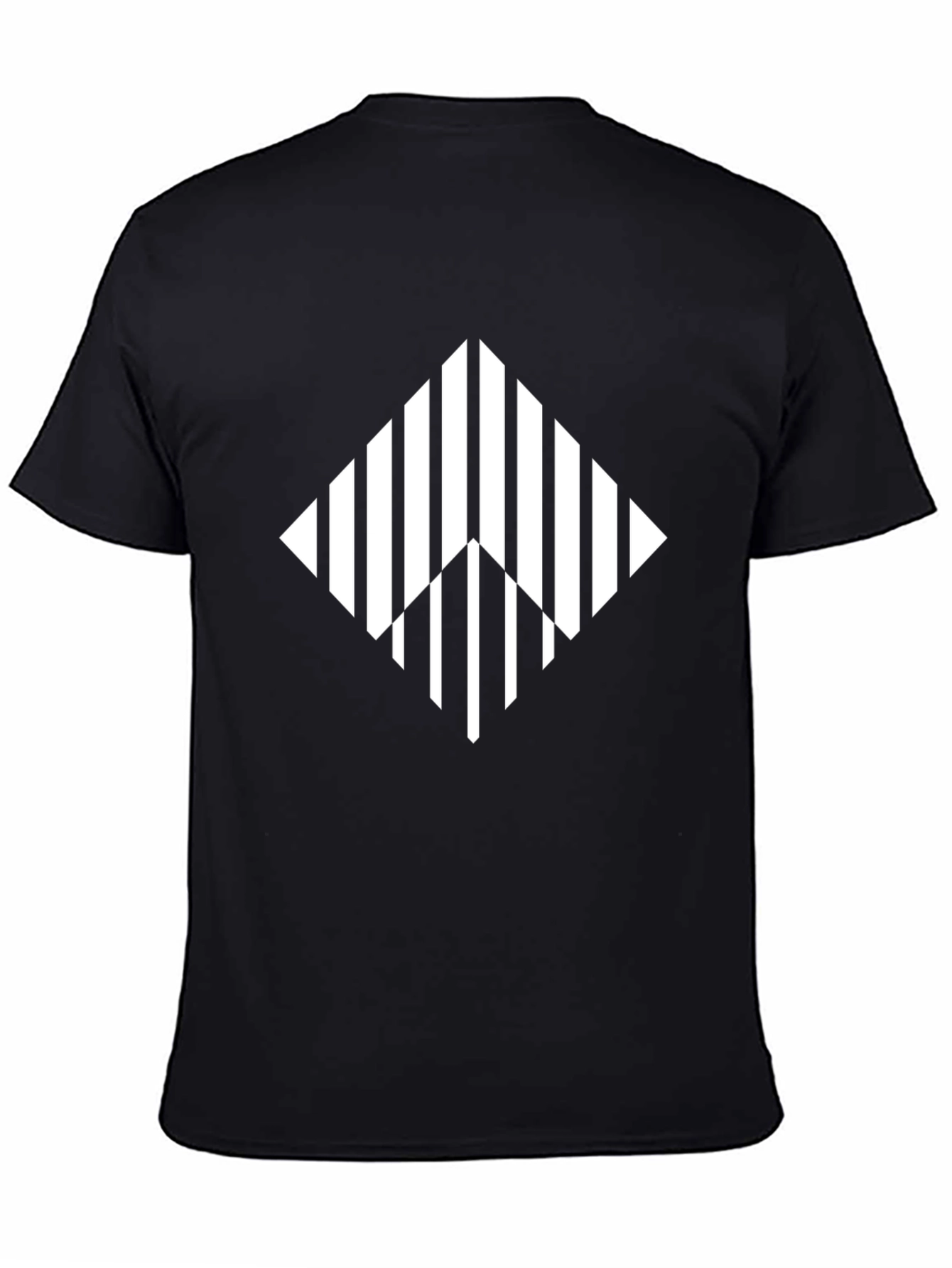 Stripped Diamond Graphic Black T-Shirt