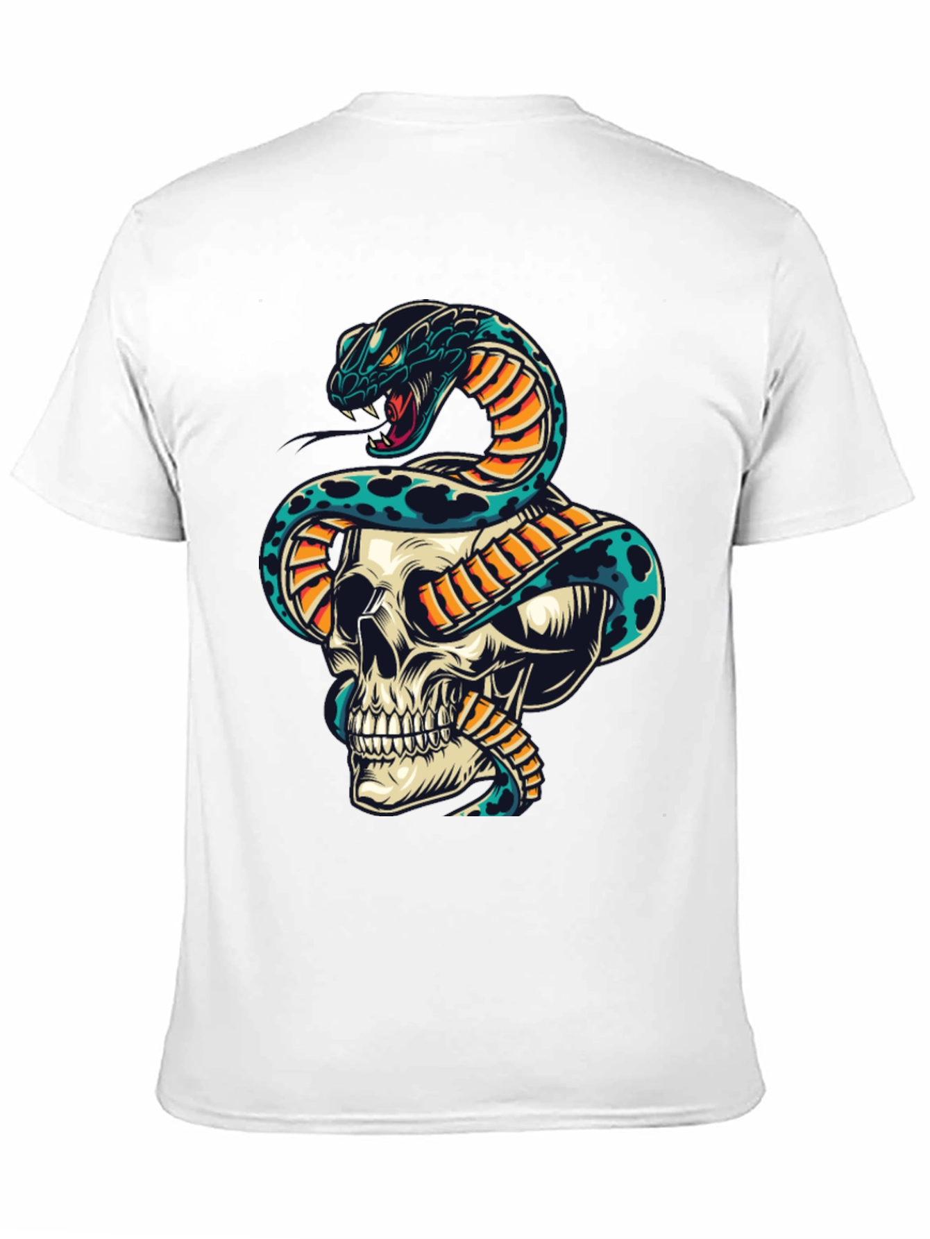 Skull & Snake Graphic Print T-Shirt