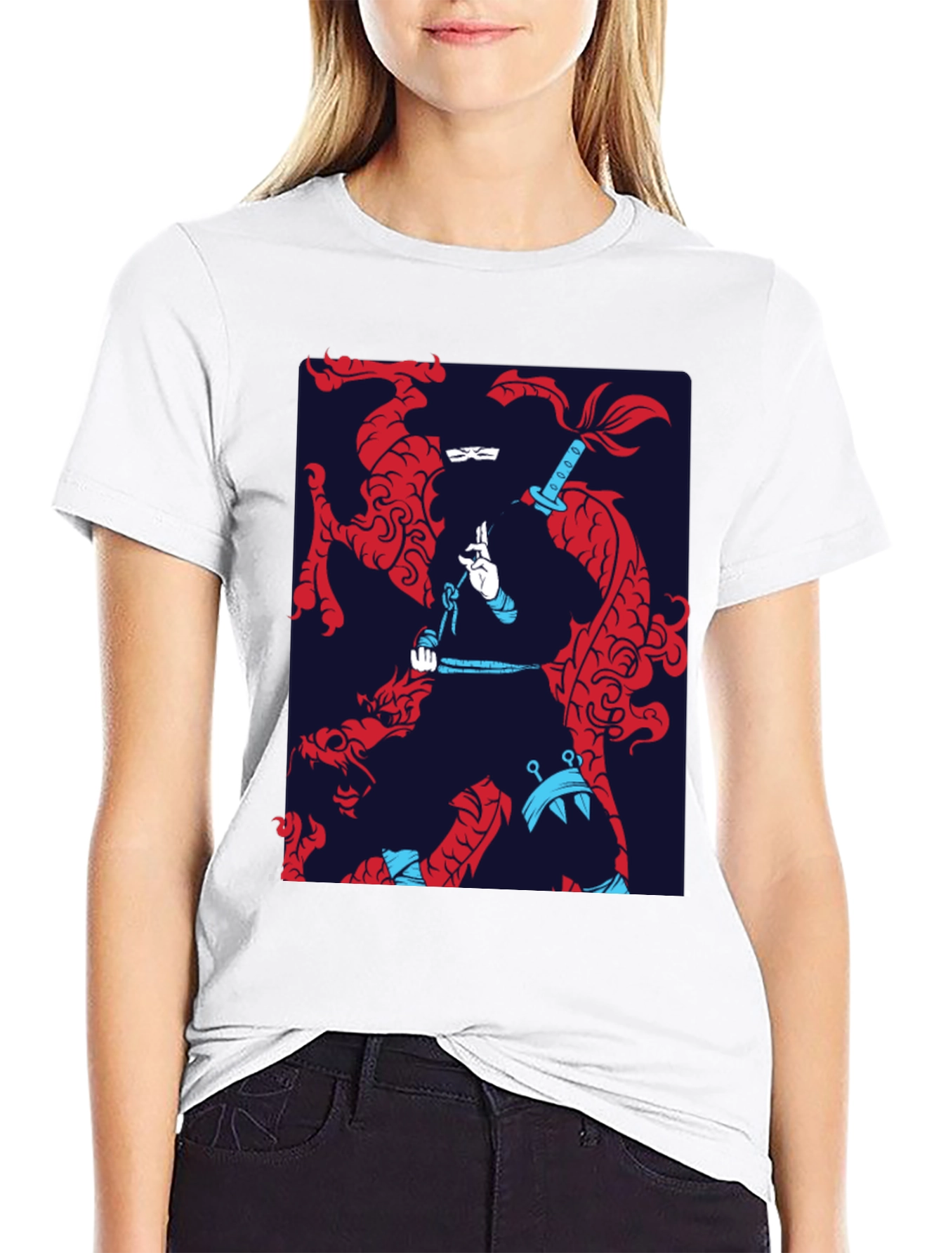 Dragon Ninja Graphic Tee - Stylish Black T-Shirt