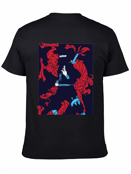 Dragon Ninja Graphic Tee - Stylish Black T-Shirt