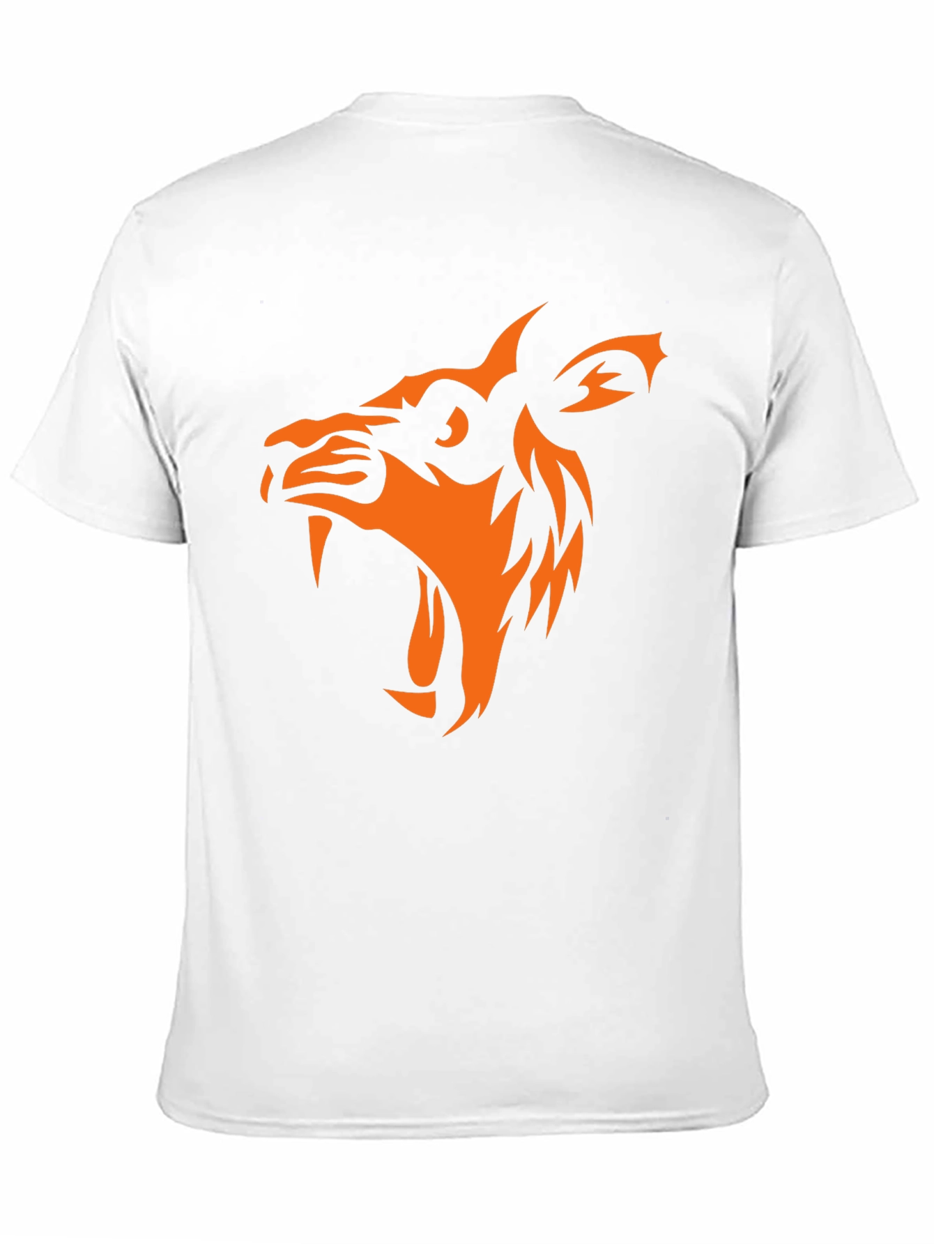 Black T-Shirt with Orange Wolf Graphic