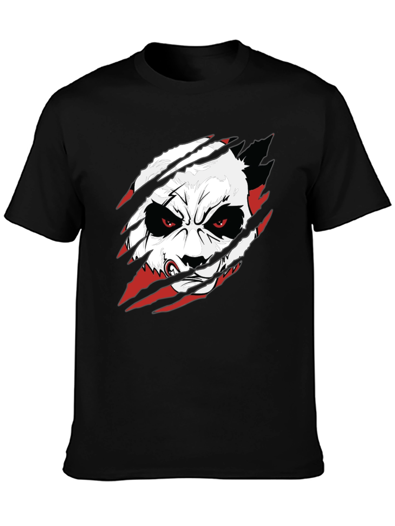 Angry Panda Graphic Tee - Black Cotton T-Shirt
