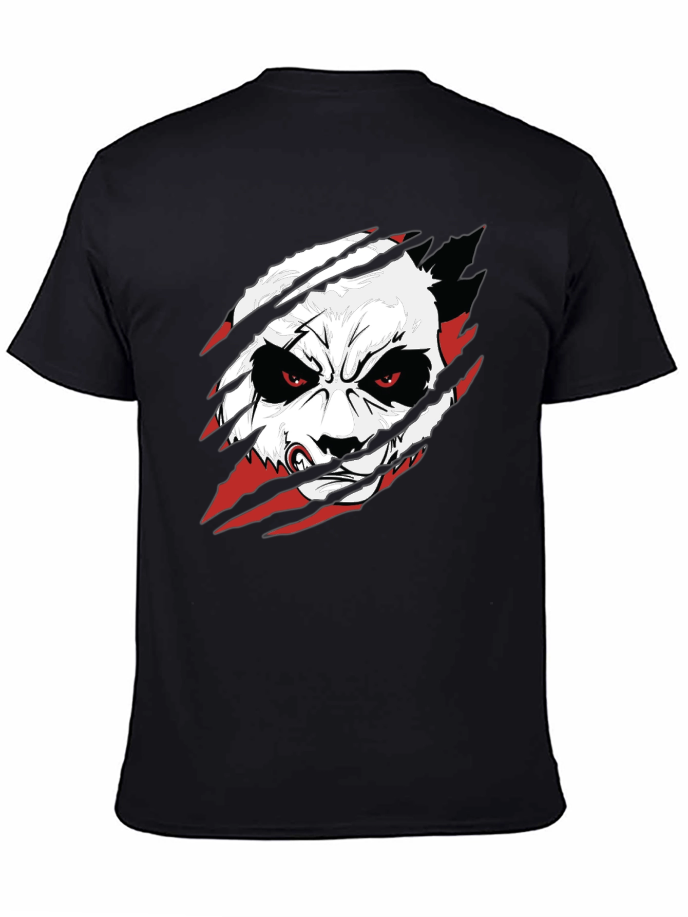 Angry Panda Graphic Tee - Black Cotton T-Shirt
