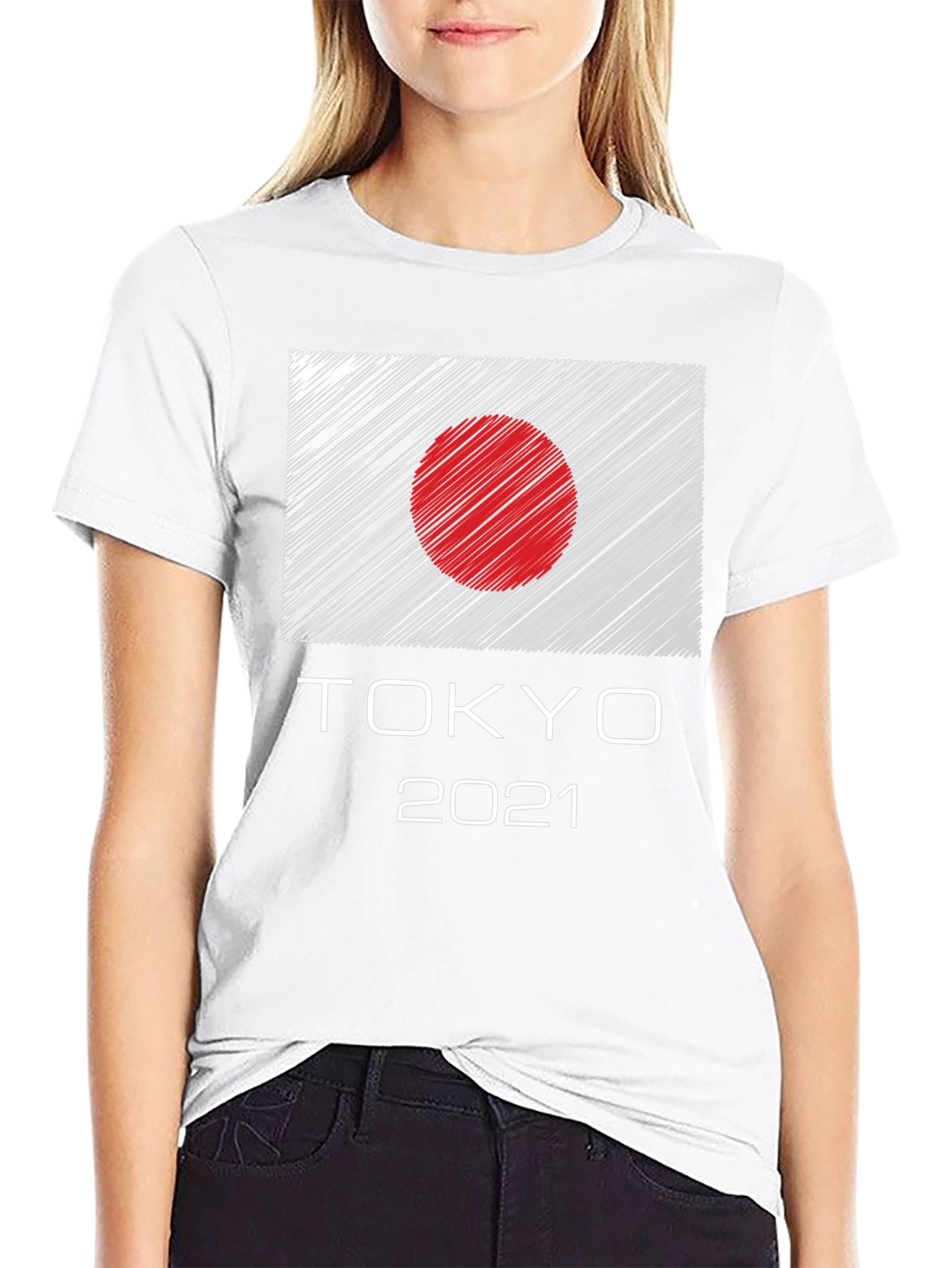 Tokyo 2021 Graphic Tee - Japan Flag Design