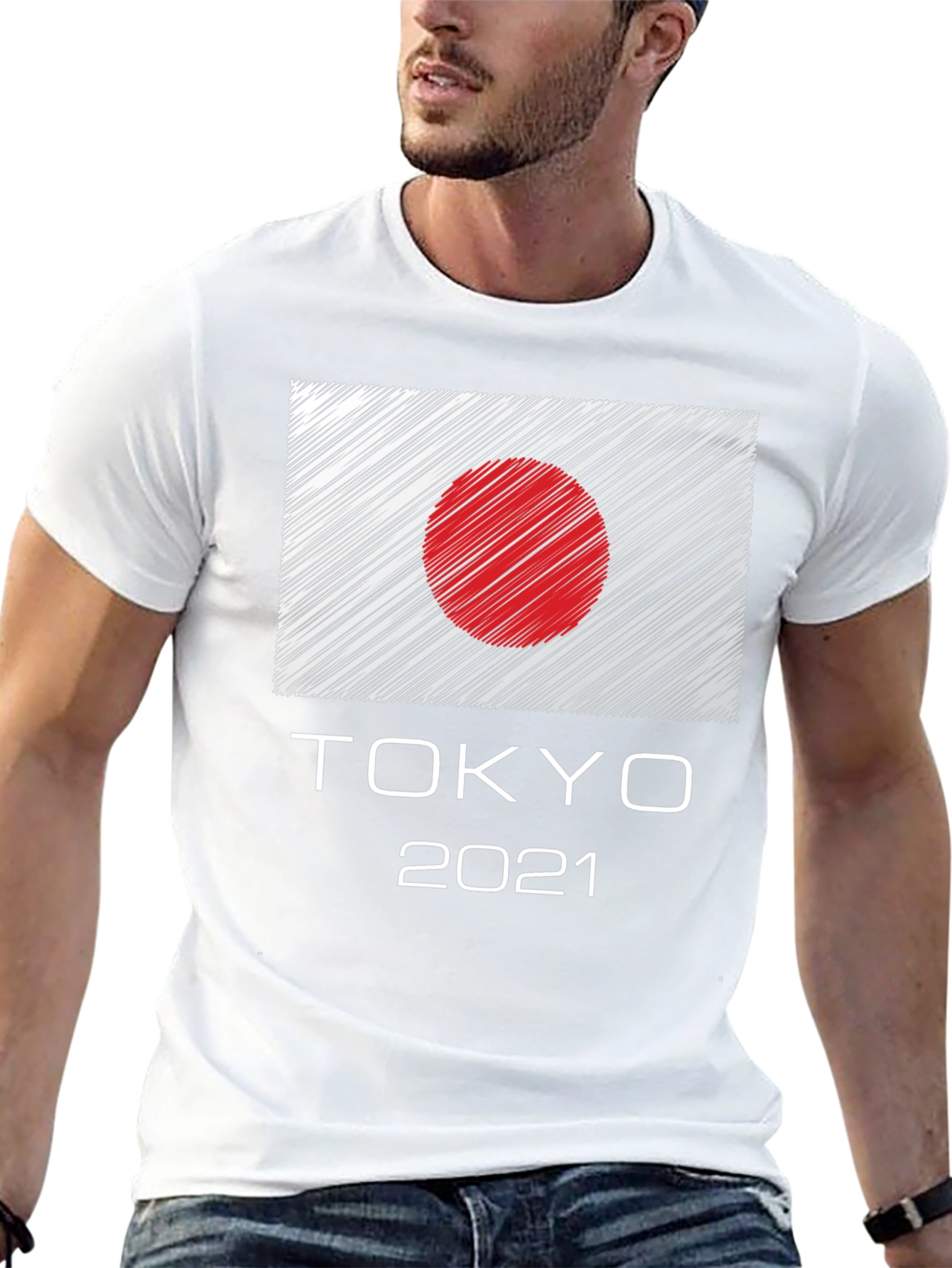 Tokyo 2021 Graphic Tee - Japan Flag Design