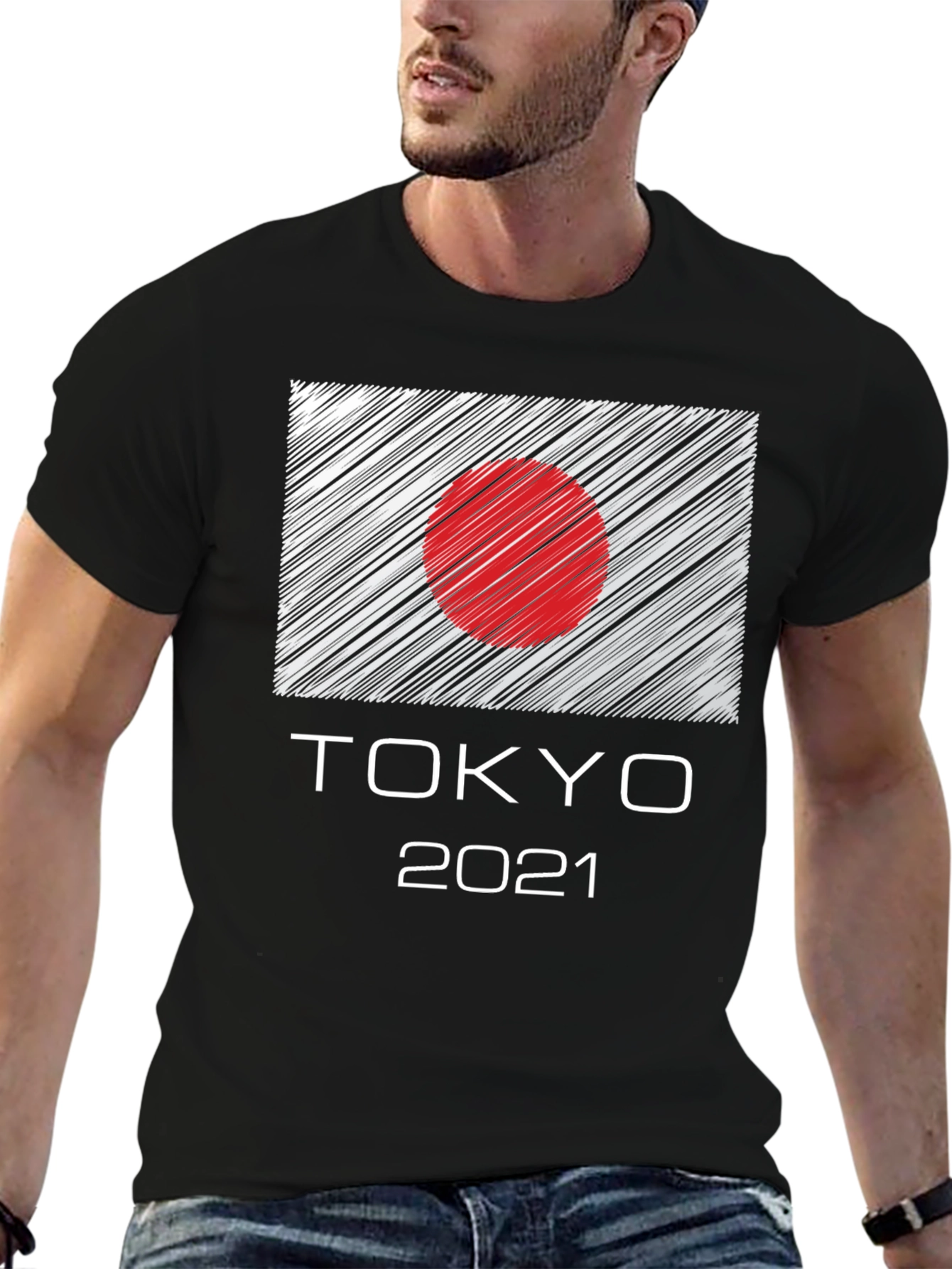 Tokyo 2021 Graphic Tee - Japan Flag Design