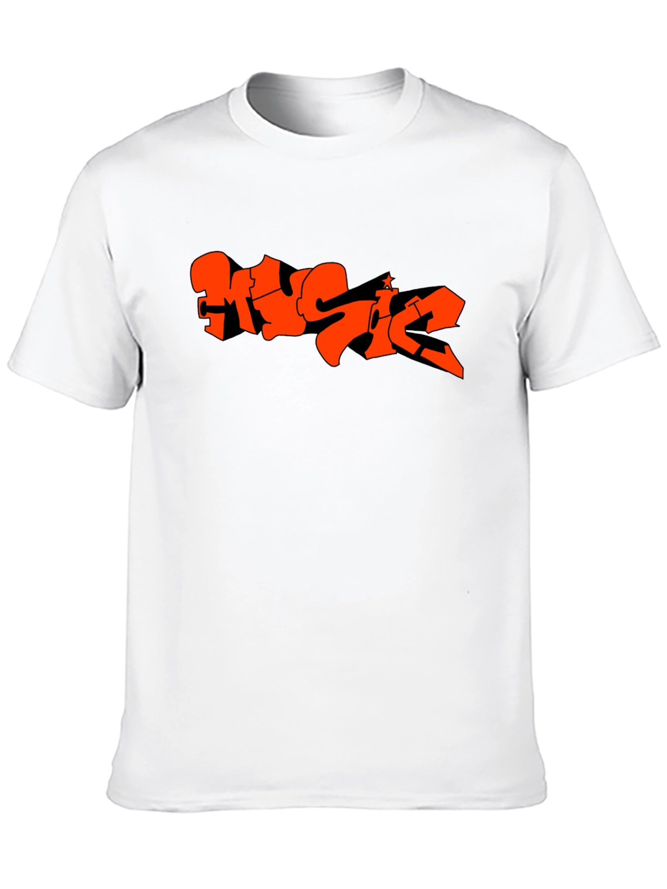 Music Graffiti Graphic Black T-Shirt