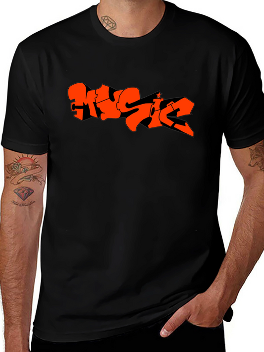 Music Graffiti Graphic Black T-Shirt