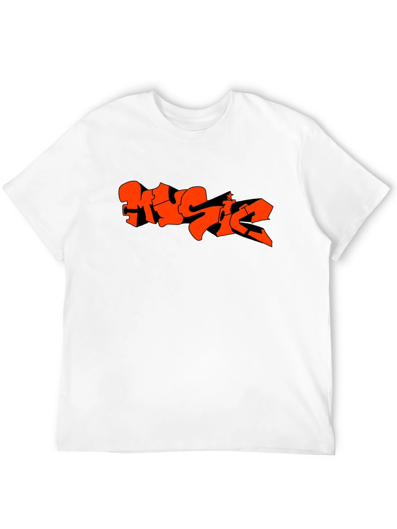 Music Graffiti Graphic Black T-Shirt