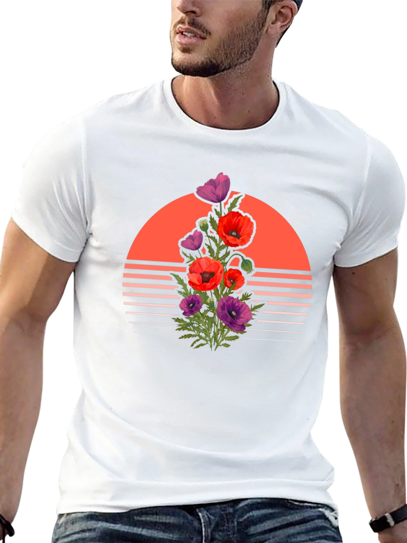 Floral Sunset Graphic Tee - Stylish Comfort