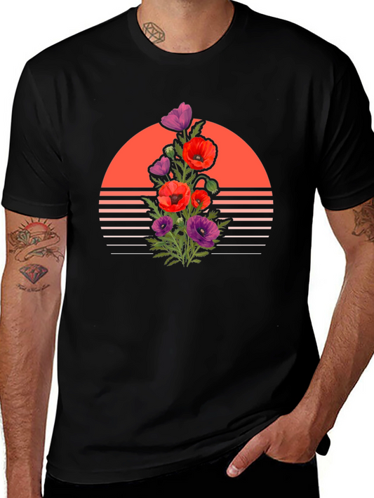 Floral Sunset Graphic Tee - Stylish Comfort