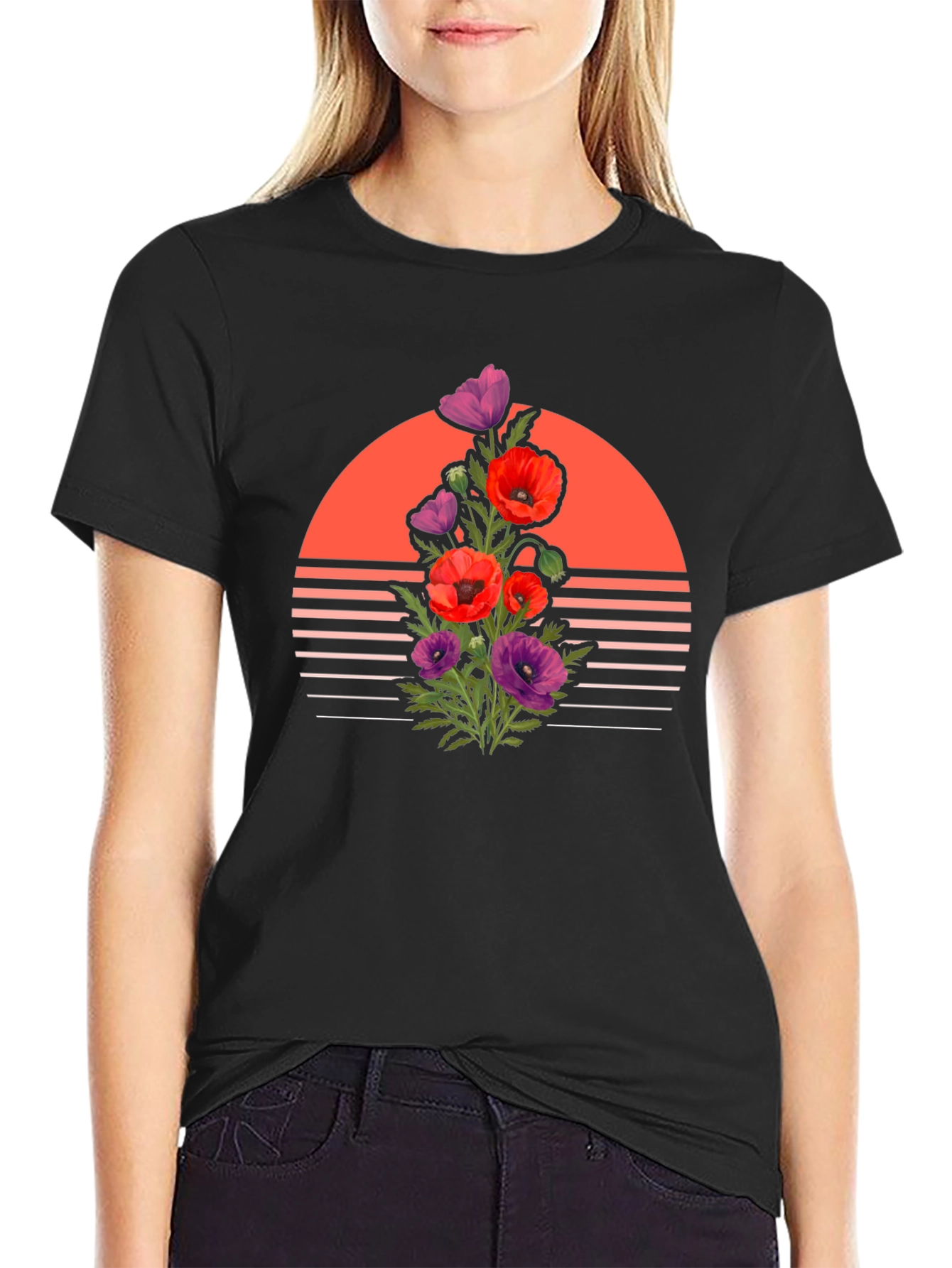 Floral Sunset Graphic Tee - Stylish Comfort