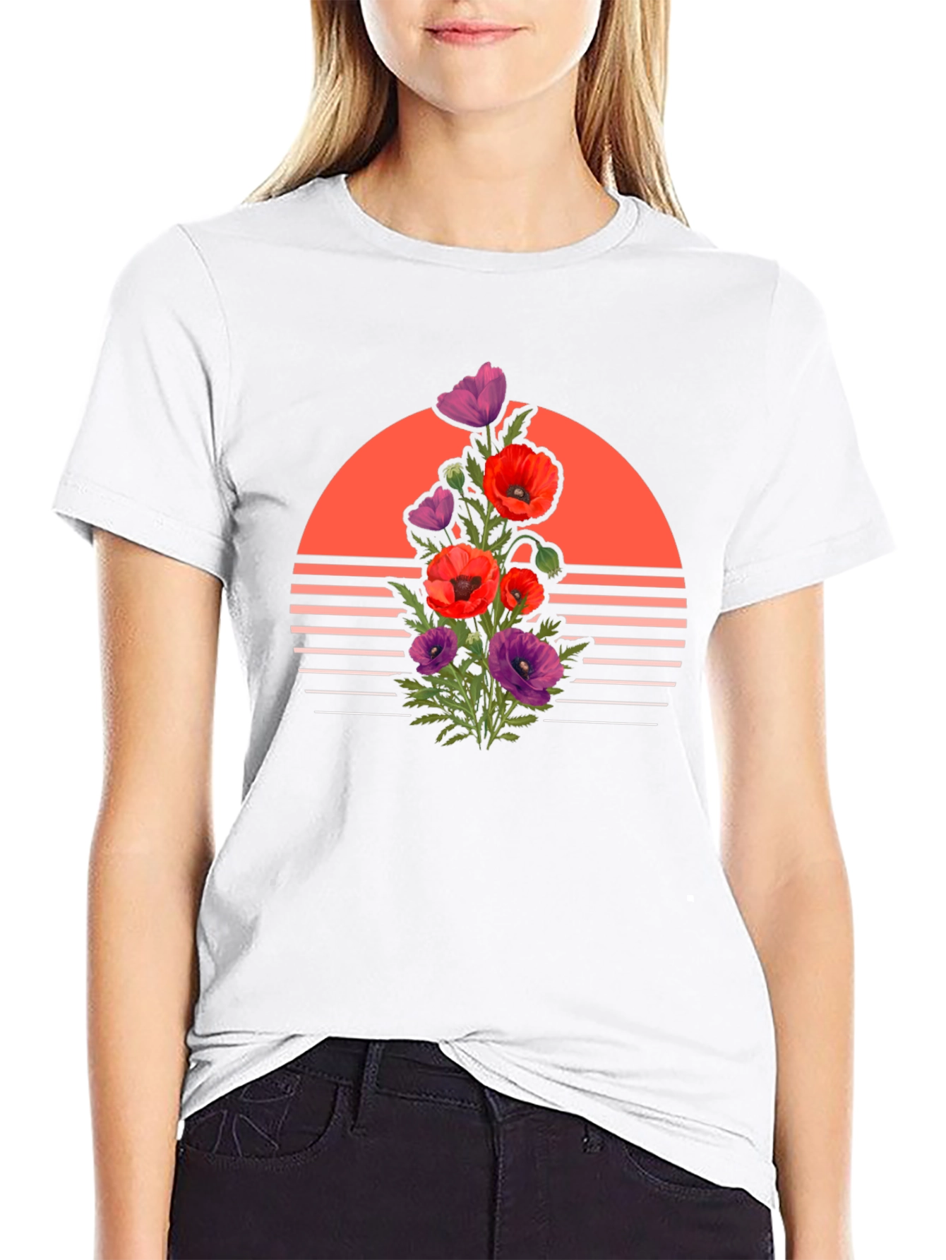 Floral Sunset Graphic Tee - Stylish Comfort