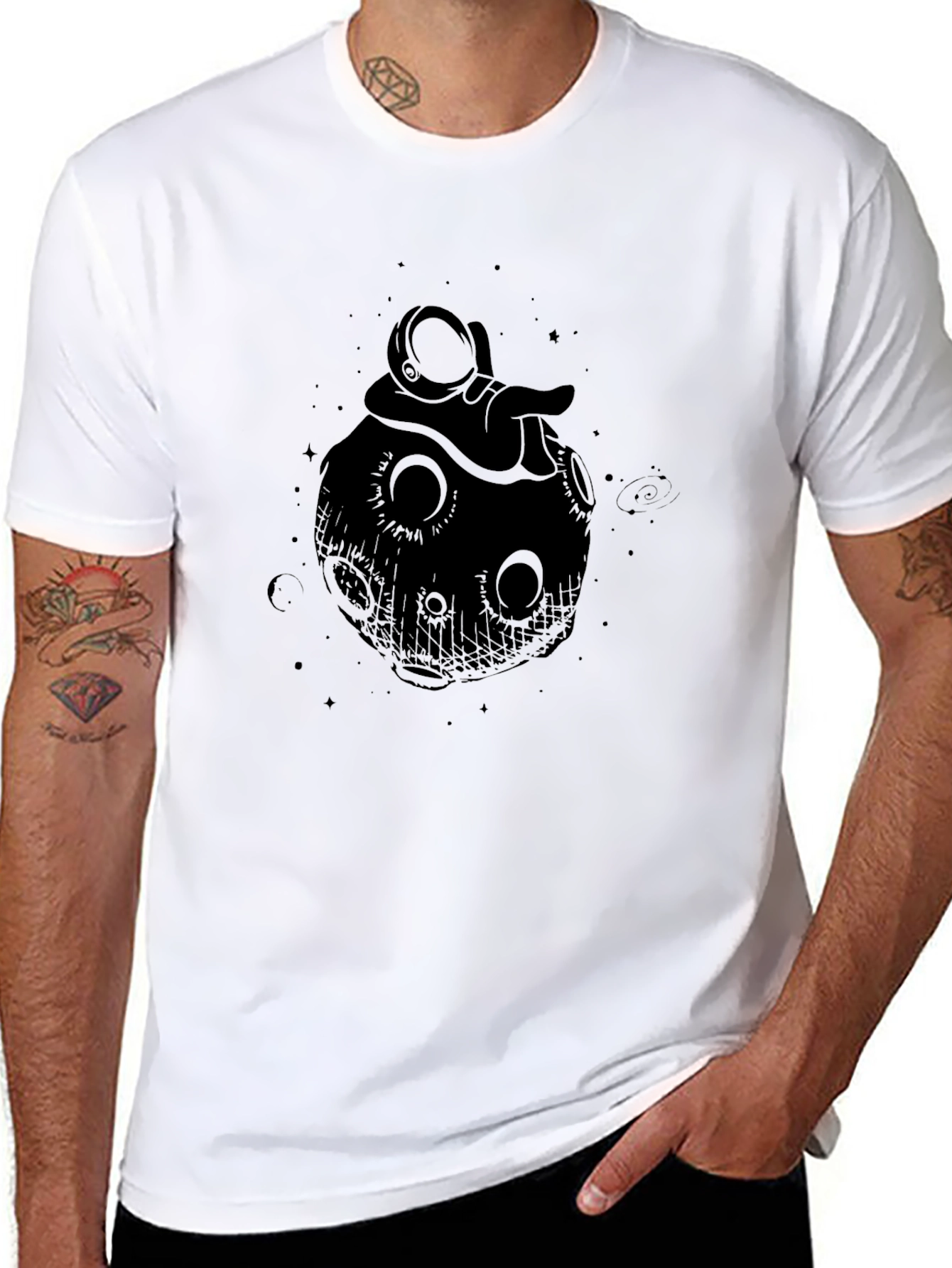 Astronaut Moon Graphic T-Shirt - Relaxed Fit