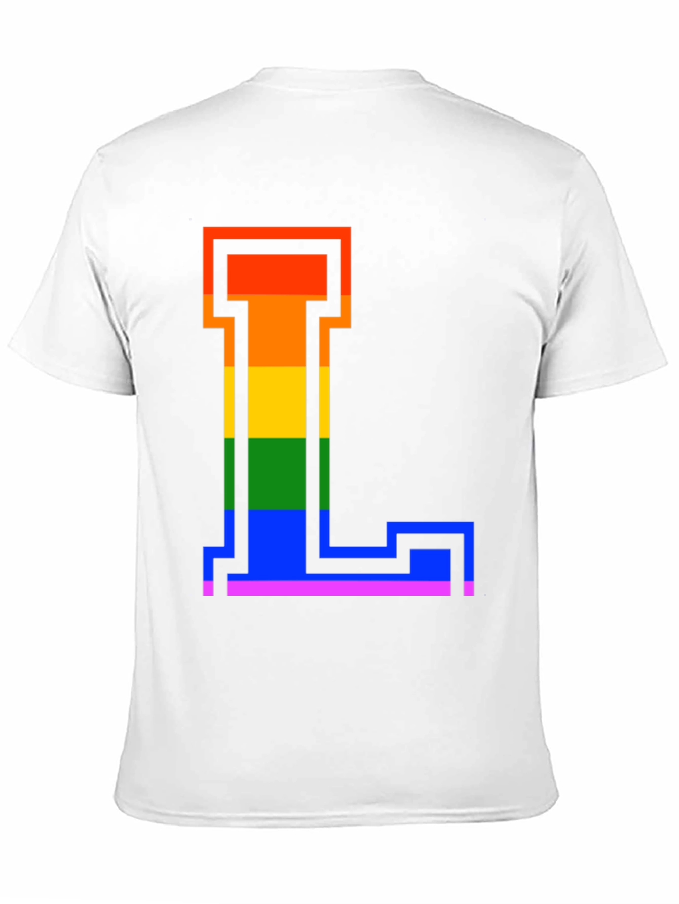 Rainbow Letter L Graphic Tee - Pride Style