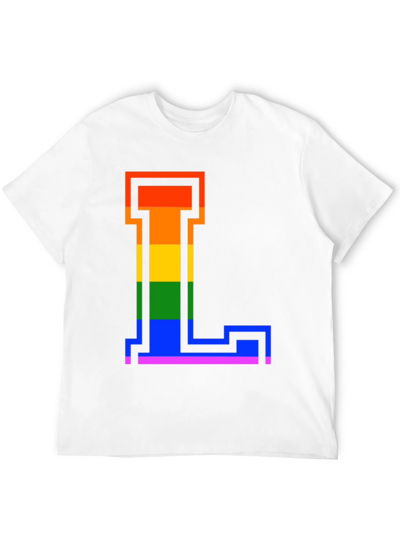 Rainbow Letter L Graphic Tee - Pride Style