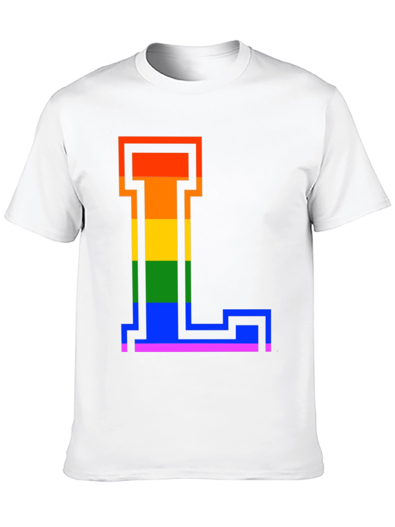 Rainbow Letter L Graphic Tee - Pride Style