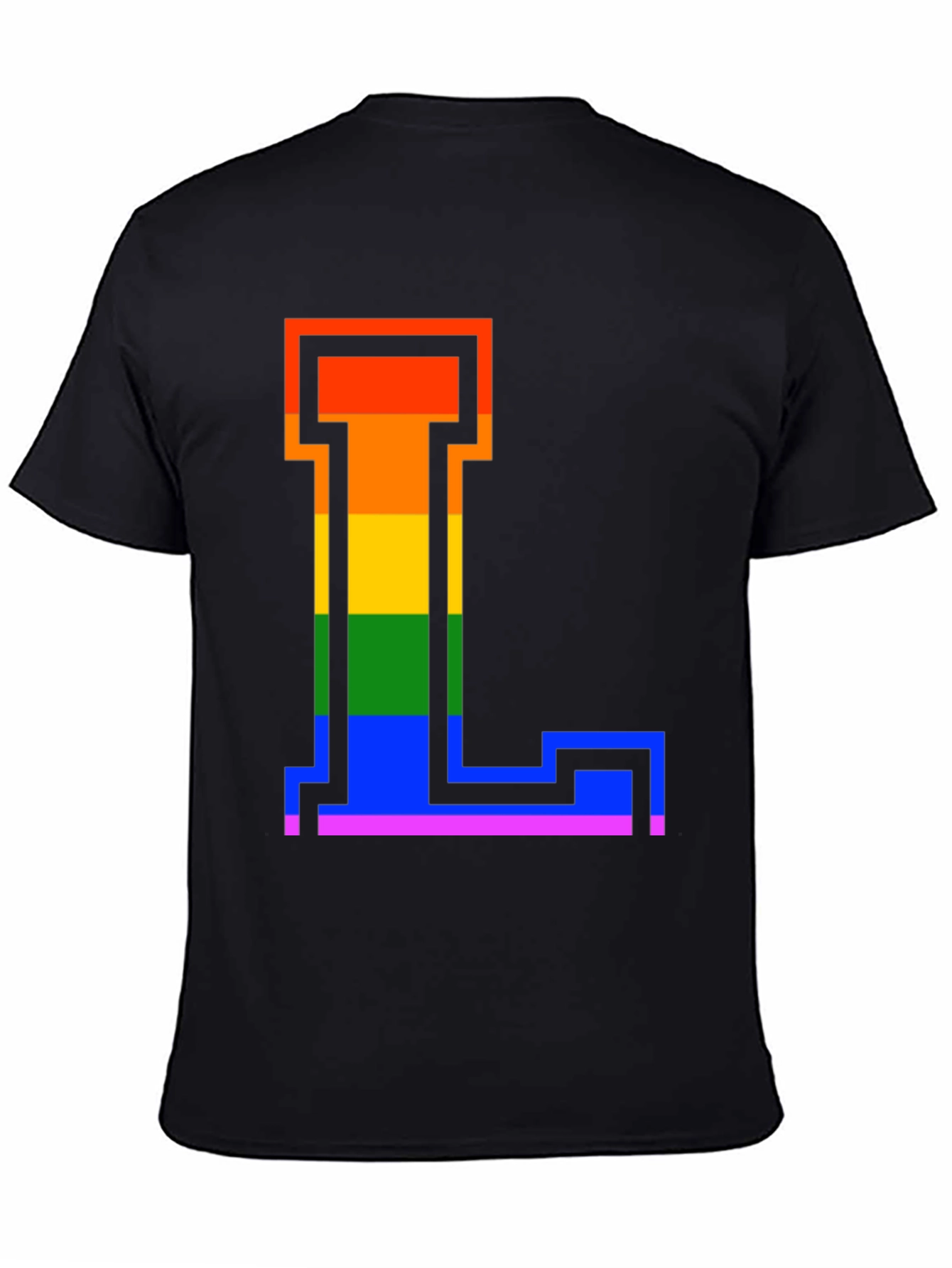 Rainbow Letter L Graphic Tee - Pride Style
