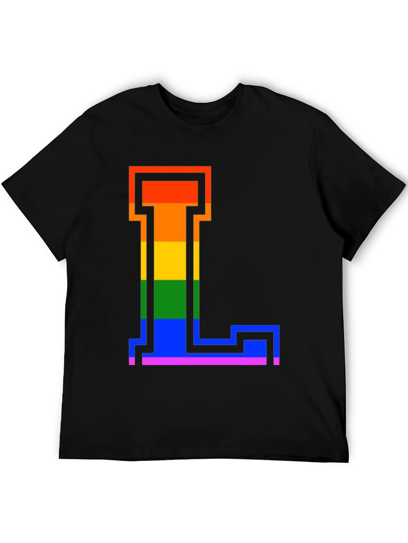 Rainbow Letter L Graphic Tee - Pride Style