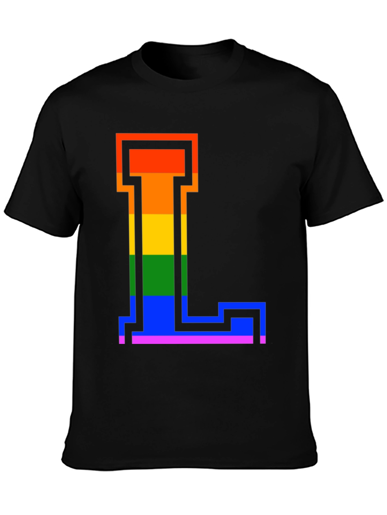 Rainbow Letter L Graphic Tee - Pride Style