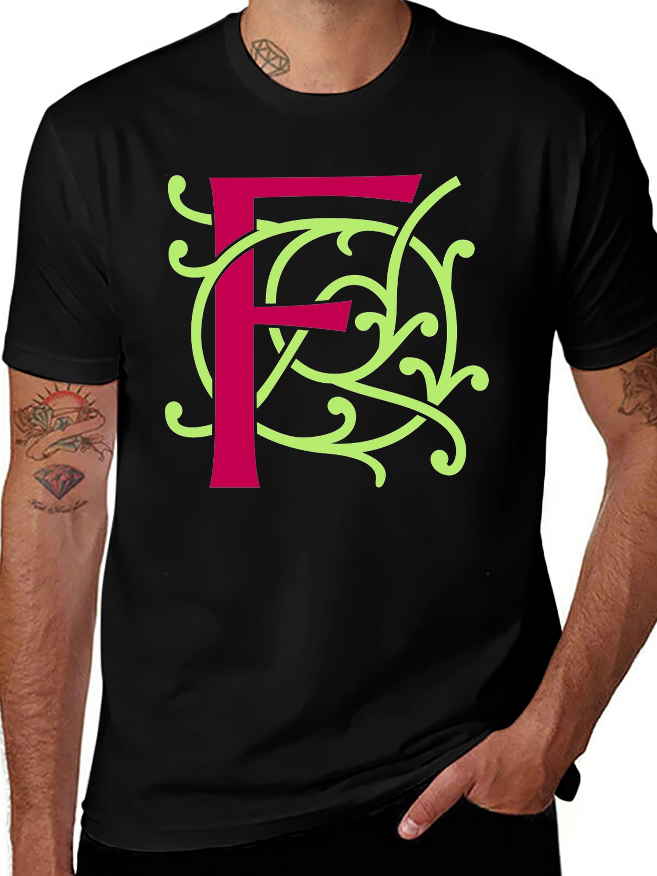 Letter F Graphic Tee - Unique Design