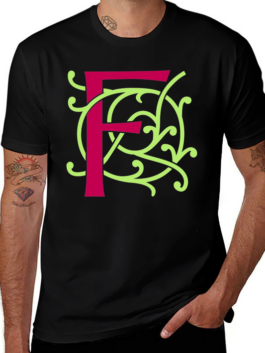 Letter F Graphic Tee - Unique Design