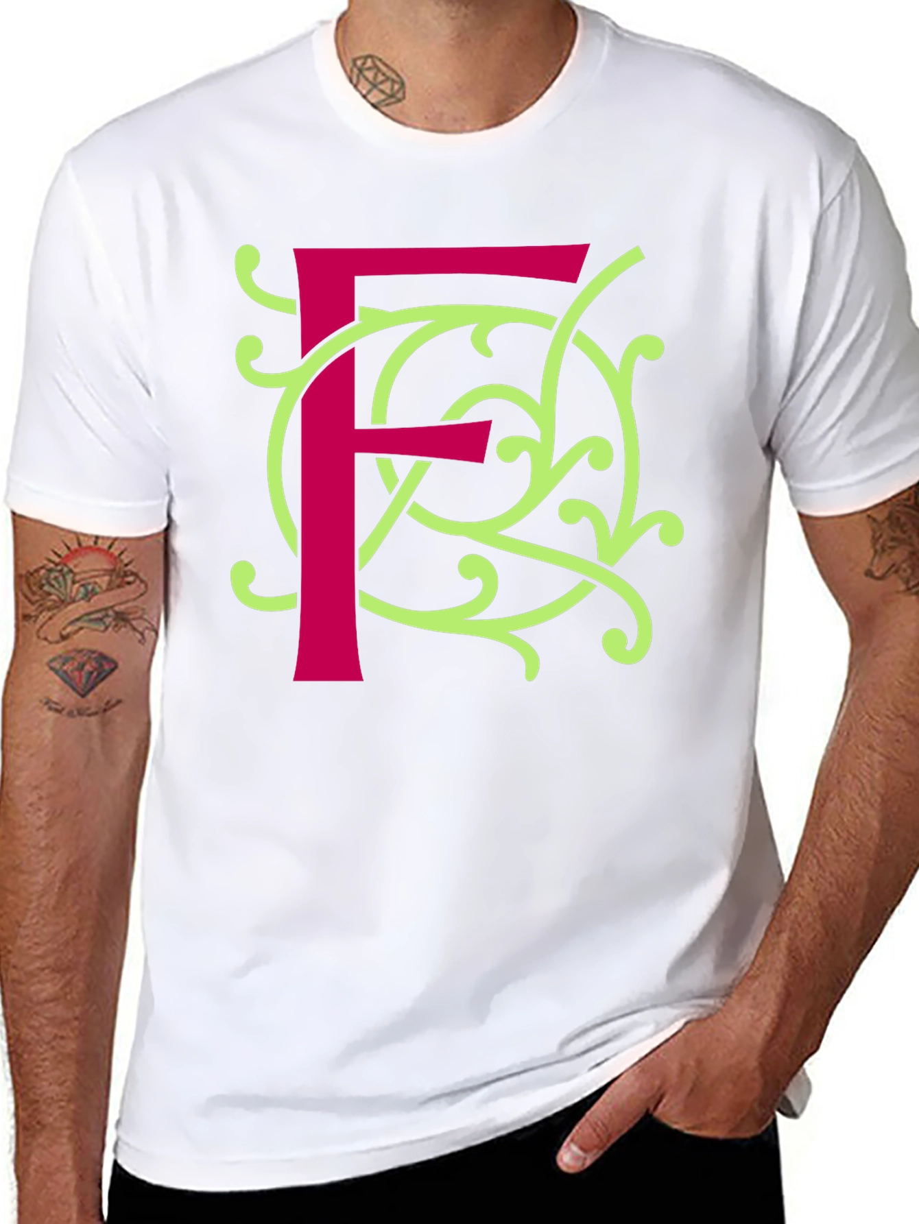 Letter F Graphic Tee - Unique Design