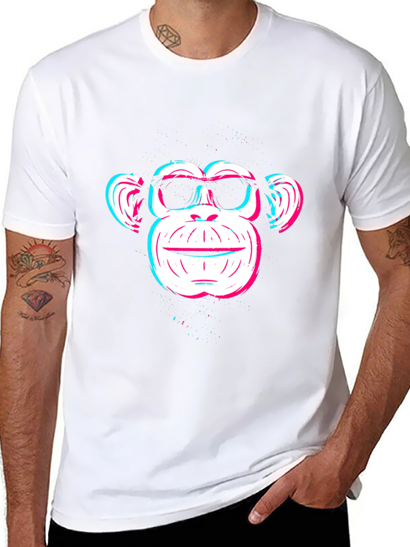 Cool Monkey Graphic Tee - Black Cotton Blend