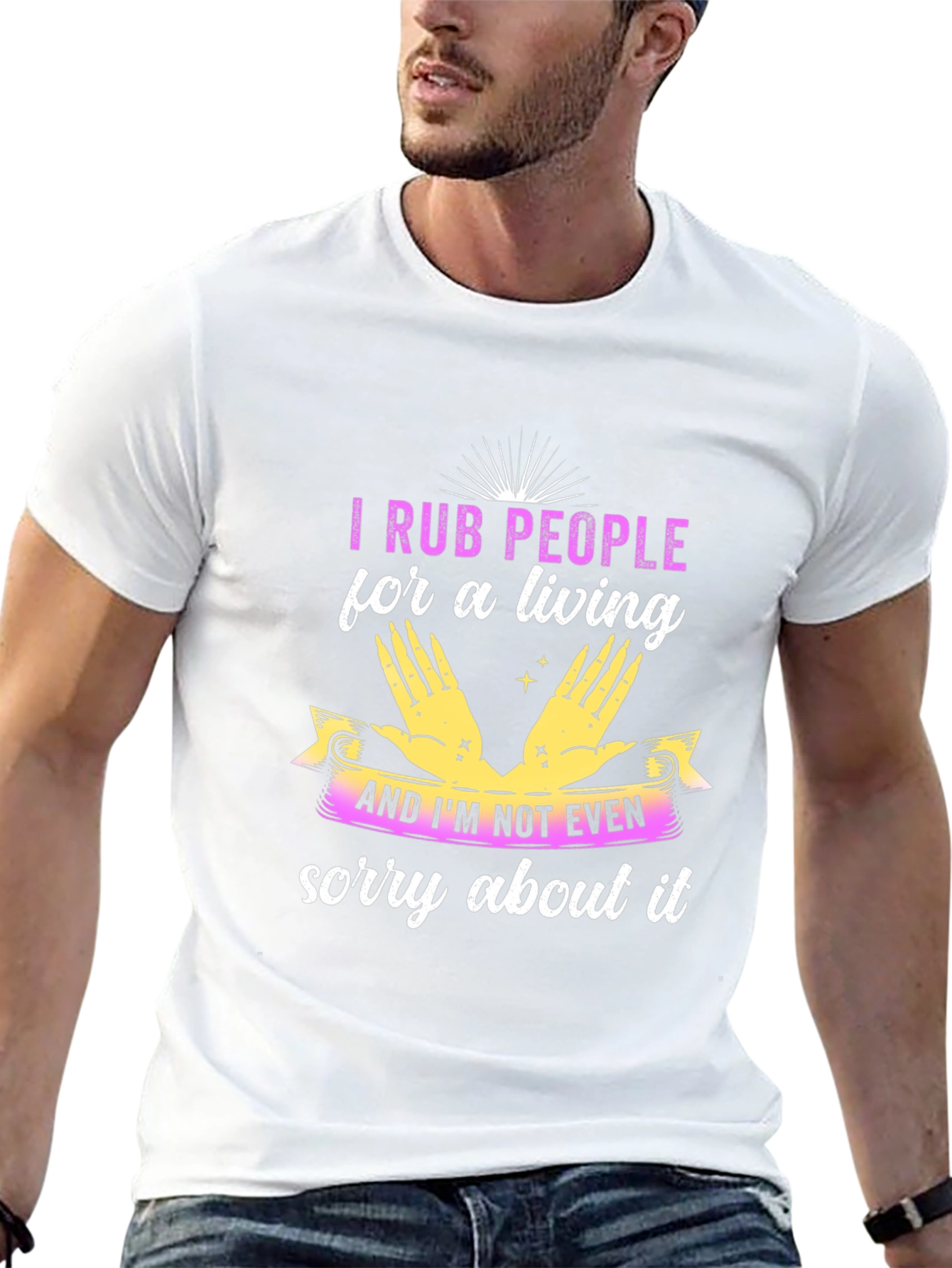 I Rub People For A Living Black T-Shirt
