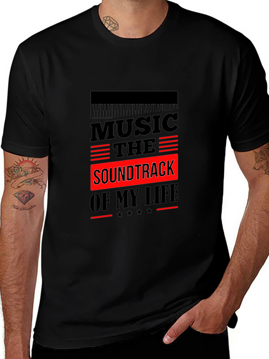 Music is the Soundtrack of My Life Black T-Shirt