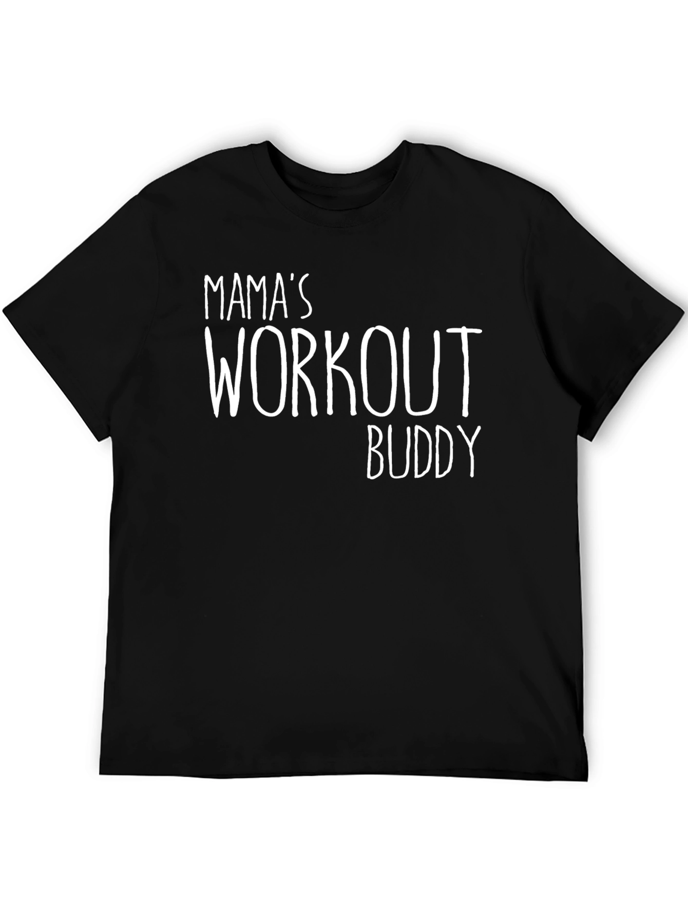 Mamas Workout Buddy Black Graphic T-Shirt