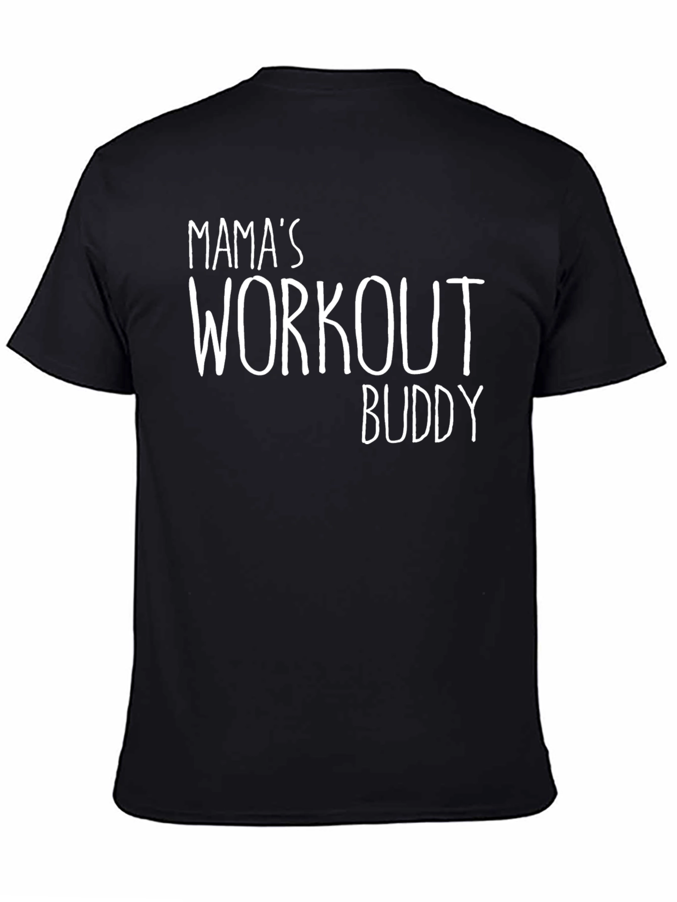 Mamas Workout Buddy Black Graphic T-Shirt