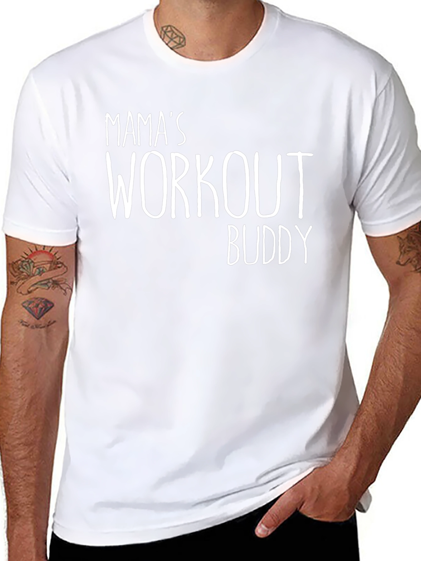 Mamas Workout Buddy Black Graphic T-Shirt