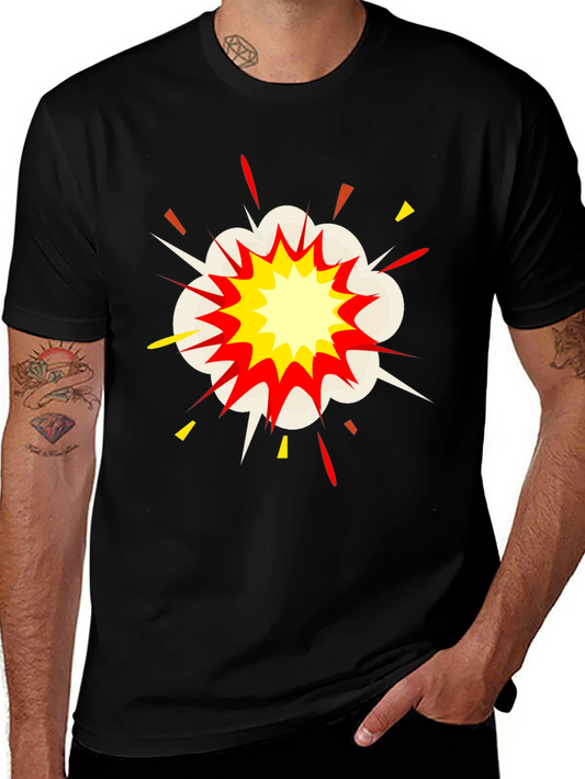 Comic Explosion Graphic Black T-Shirt
